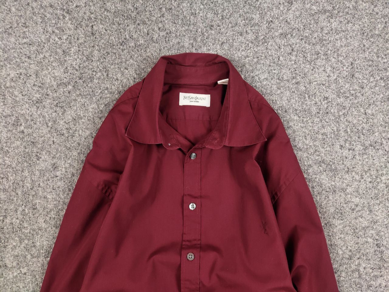 Yves Saint Laurent Vintage 90's Yves Saint Laurent Burgundy Logo Classic Button Size US XL / EU 56 / 4 - 8 Thumbnail