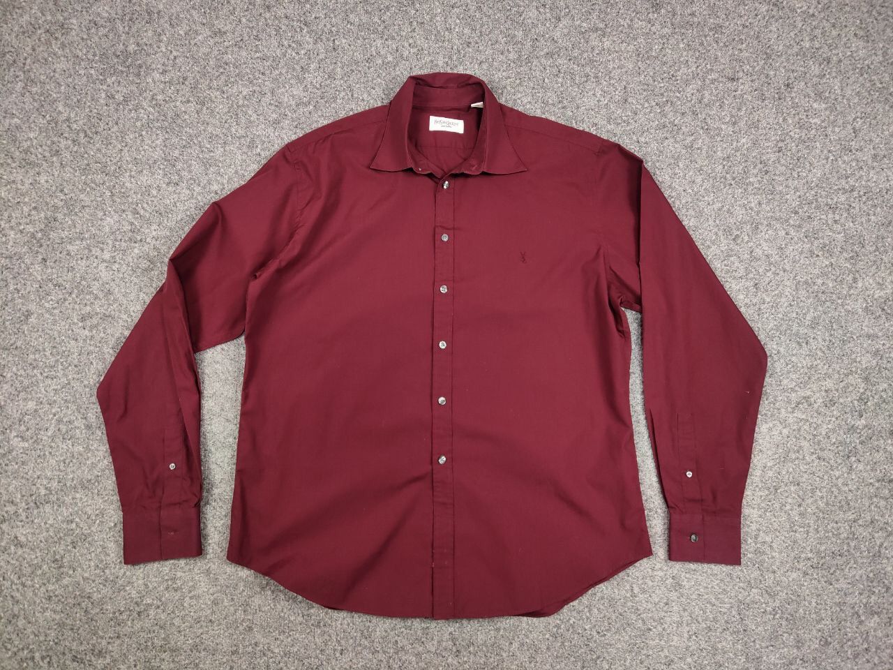 Yves Saint Laurent Vintage 90's Yves Saint Laurent Burgundy Logo Classic Button Size US XL / EU 56 / 4 - 13 Thumbnail