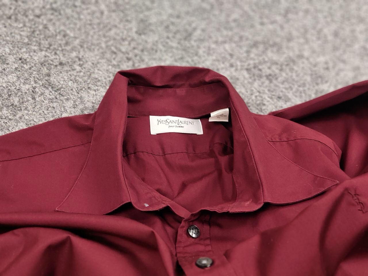 Yves Saint Laurent Vintage 90's Yves Saint Laurent Burgundy Logo Classic Button Size US XL / EU 56 / 4 - 16 Thumbnail