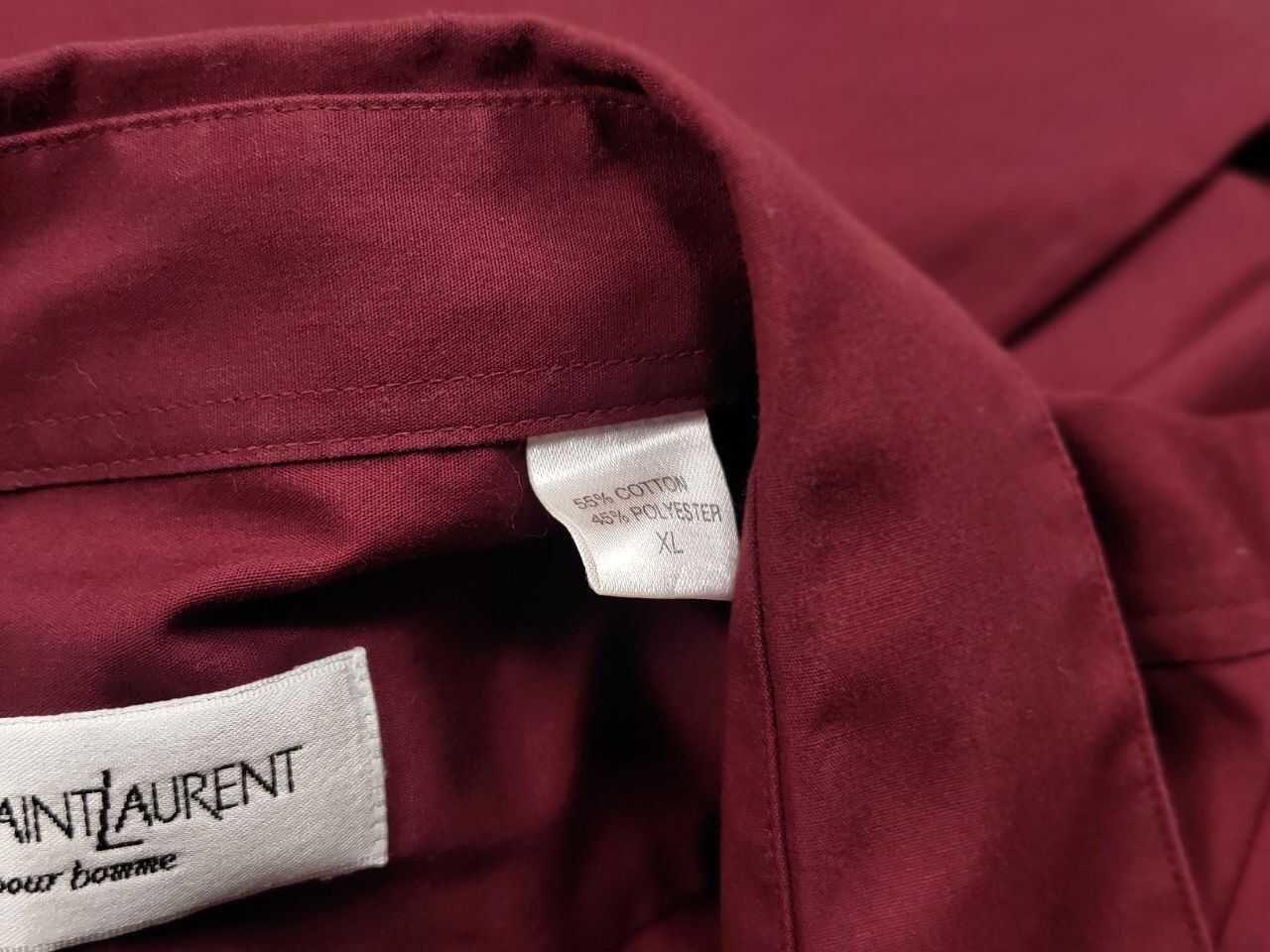Yves Saint Laurent Vintage 90's Yves Saint Laurent Burgundy Logo Classic Button Size US XL / EU 56 / 4 - 20 Thumbnail