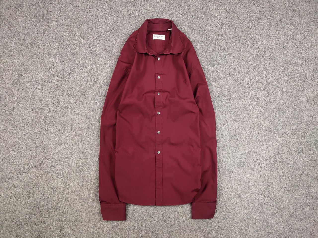 Yves Saint Laurent Vintage 90's Yves Saint Laurent Burgundy Logo Classic Button Size US XL / EU 56 / 4 - 1 Thumbnail