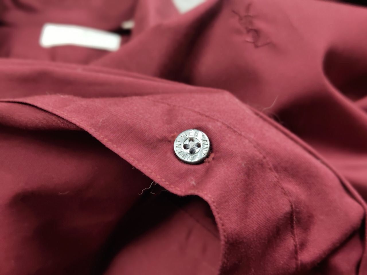Yves Saint Laurent Vintage 90's Yves Saint Laurent Burgundy Logo Classic Button Size US XL / EU 56 / 4 - 17 Thumbnail