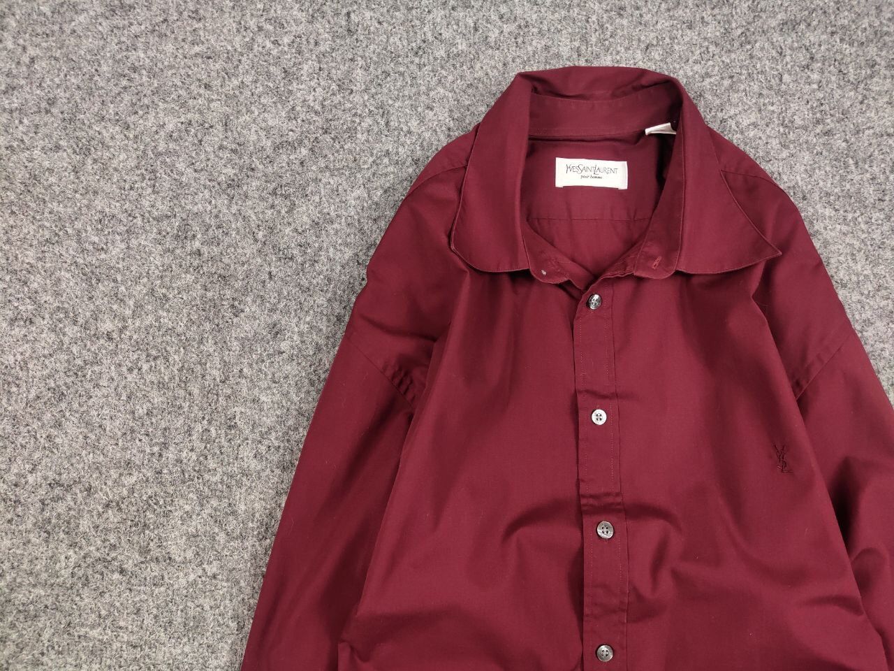 Yves Saint Laurent Vintage 90's Yves Saint Laurent Burgundy Logo Classic Button Size US XL / EU 56 / 4 - 10 Thumbnail