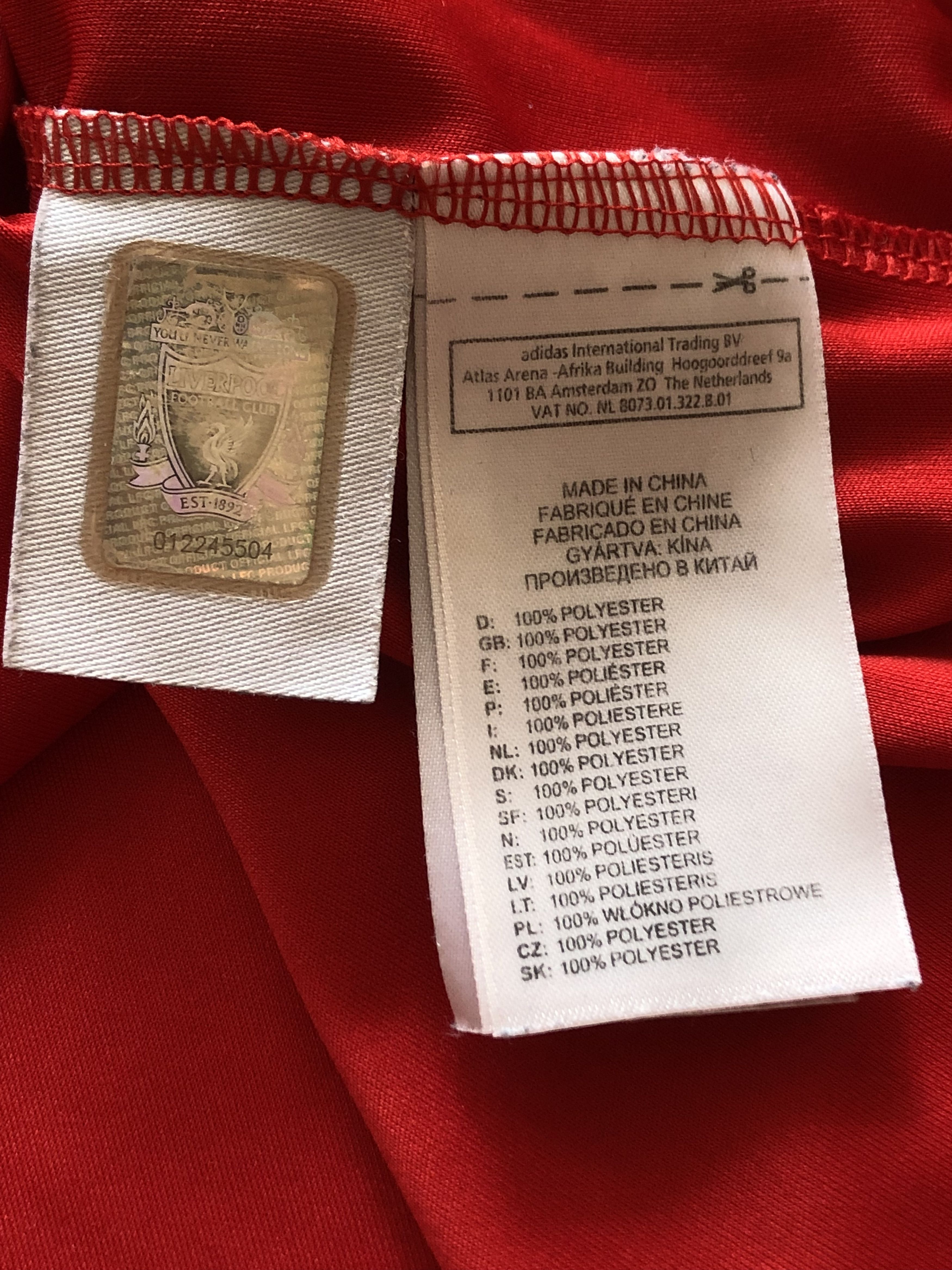 Adidas LIVERPOOL 2010 TRAINING SHIRT SOCCER JERSEY PRE MATCH Size US L / EU 52-54 / 3 - 11 Thumbnail