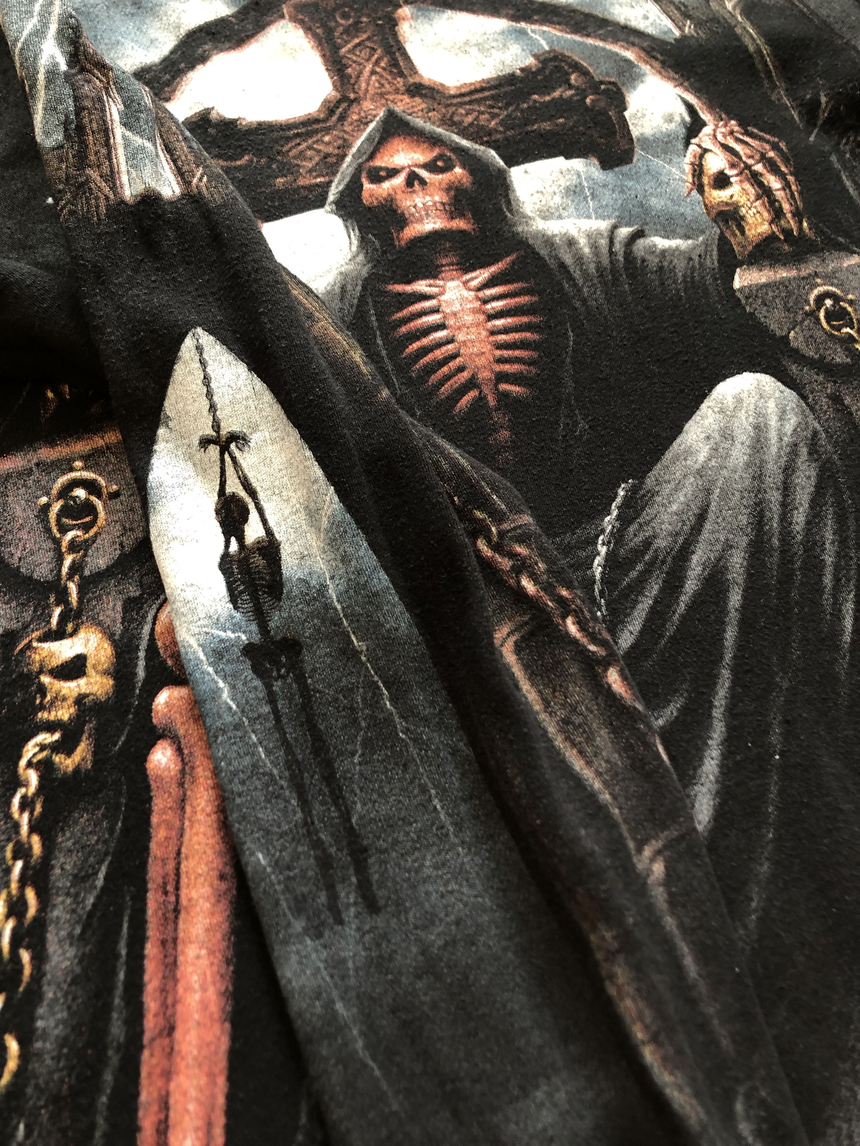Vintage Vintage Over Print Shirt Long Sleeve Skull Dead Jersey Tee Size US M / EU 48-50 / 2 - 6 Thumbnail