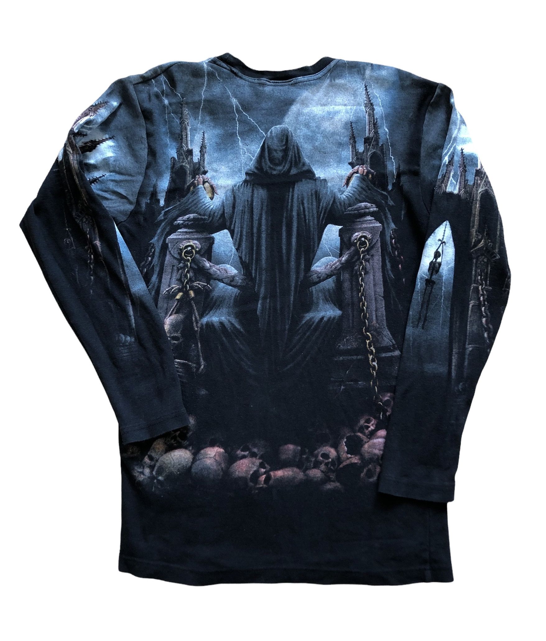 Vintage Vintage Over Print Shirt Long Sleeve Skull Dead Jersey Tee Size US M / EU 48-50 / 2 - 2 Thumbnail