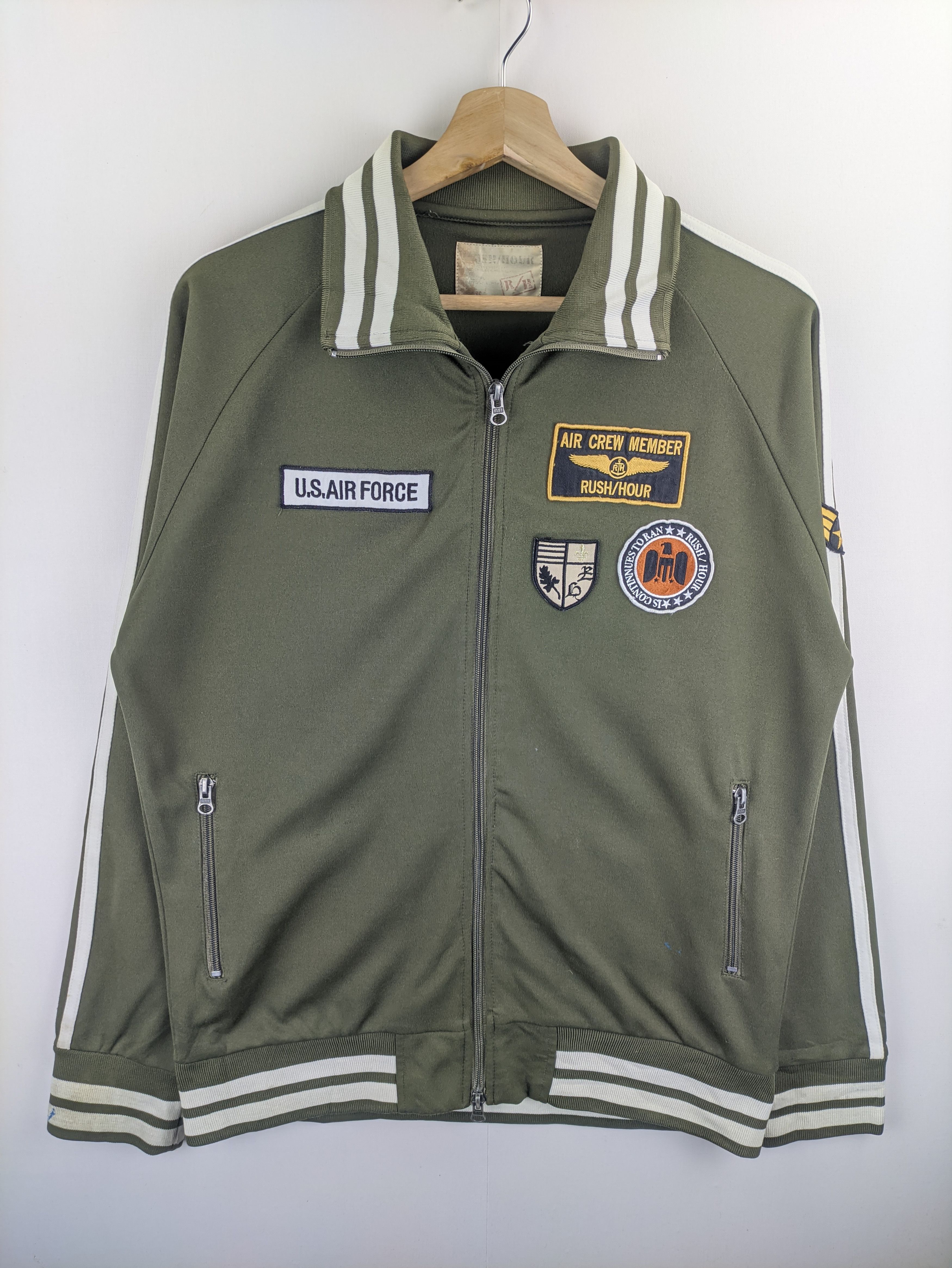 image of Stealsvintage Jacket Sweater Us Military By Rush Hour in Olive Green, Men's (Size Medium)