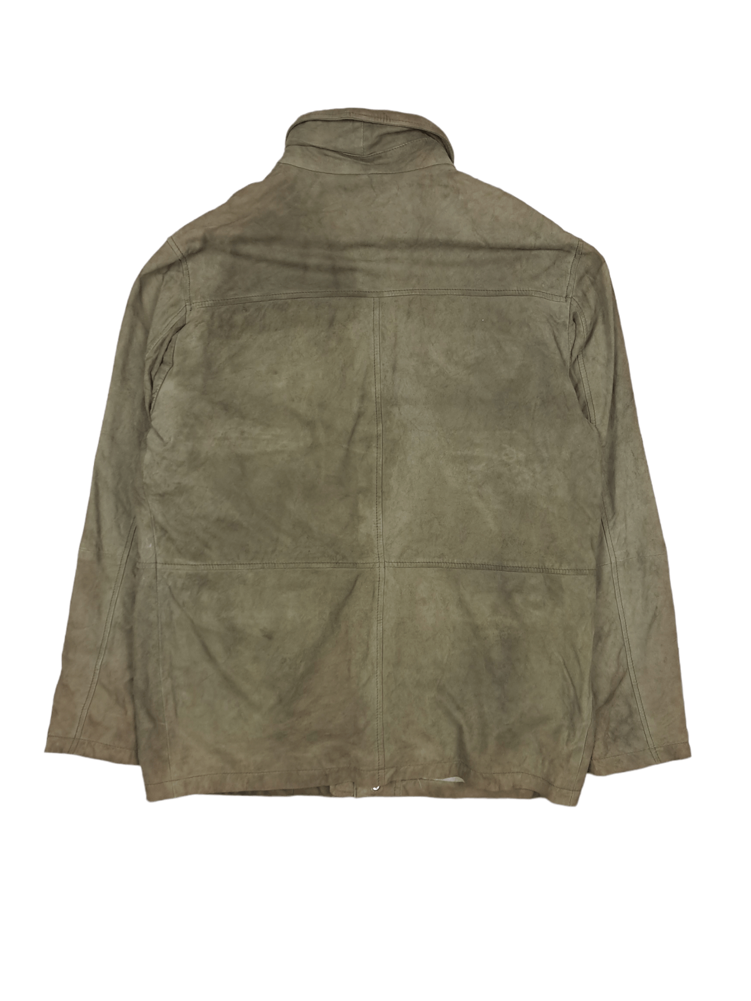 Camel × Vintage 💎 90's Vintage Camel Green Khaki Suede Parka Jacket Retro Size US XL / EU 56 / 4 - 2 Thumbnail
