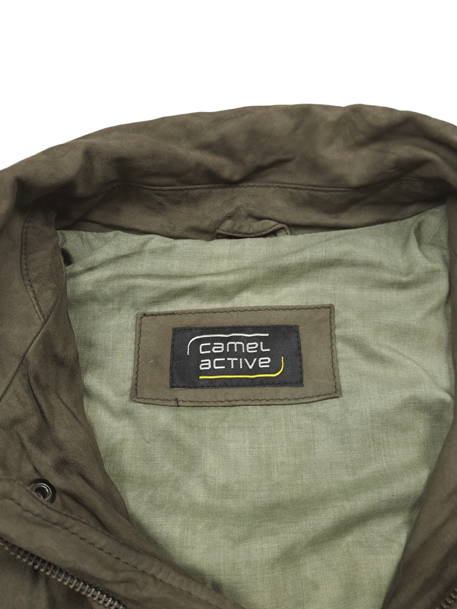 Camel × Vintage 💎 90's Vintage Camel Green Khaki Suede Parka Jacket Retro Size US XL / EU 56 / 4 - 4 Thumbnail
