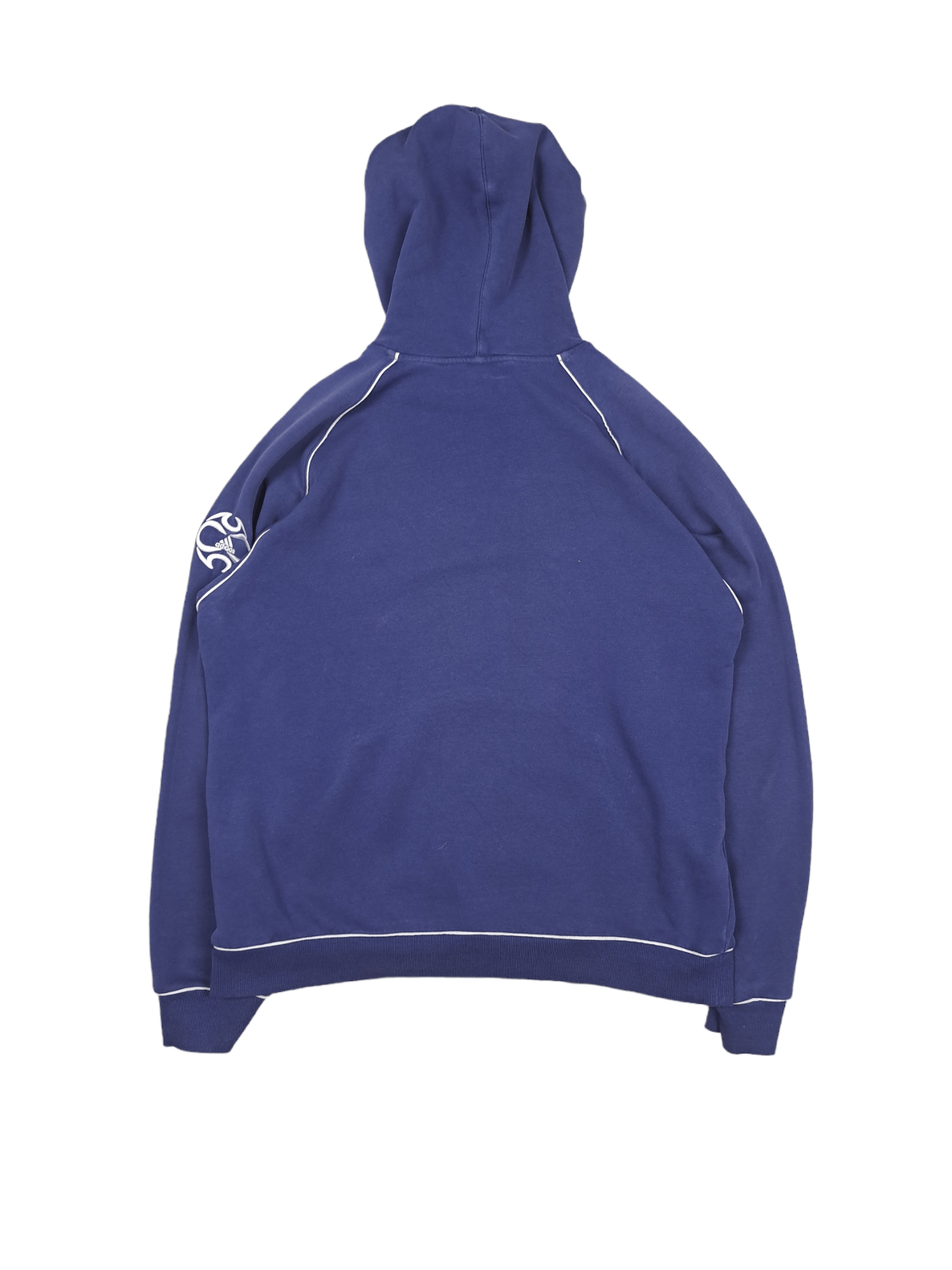 Adidas × Vintage Vintage 90s Adidas Logo Navy Hoodie Sweatshirt L Size US L / EU 52-54 / 3 - 2 Thumbnail