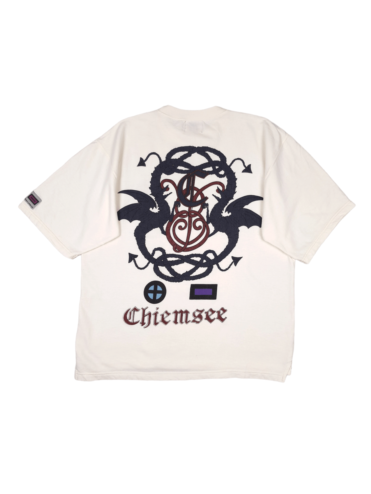 Vintage 90\'s Vintage Chiemsee Beige Tribal Y2K Thick Cotton Tshirt | Grailed