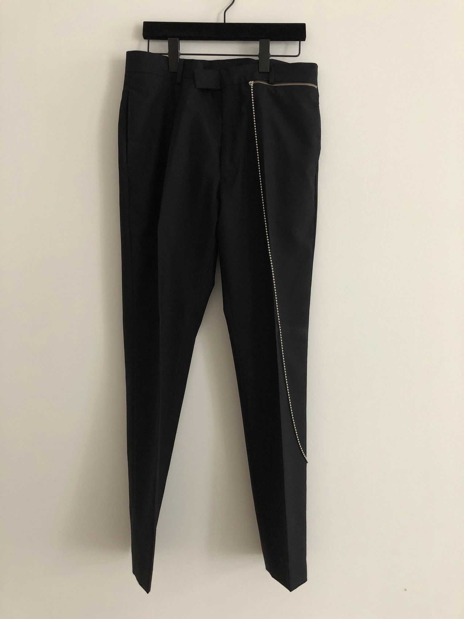 image of Cmmn Swdn Samson Tapered Wool Black Trousers Pants Chain 30, Men's