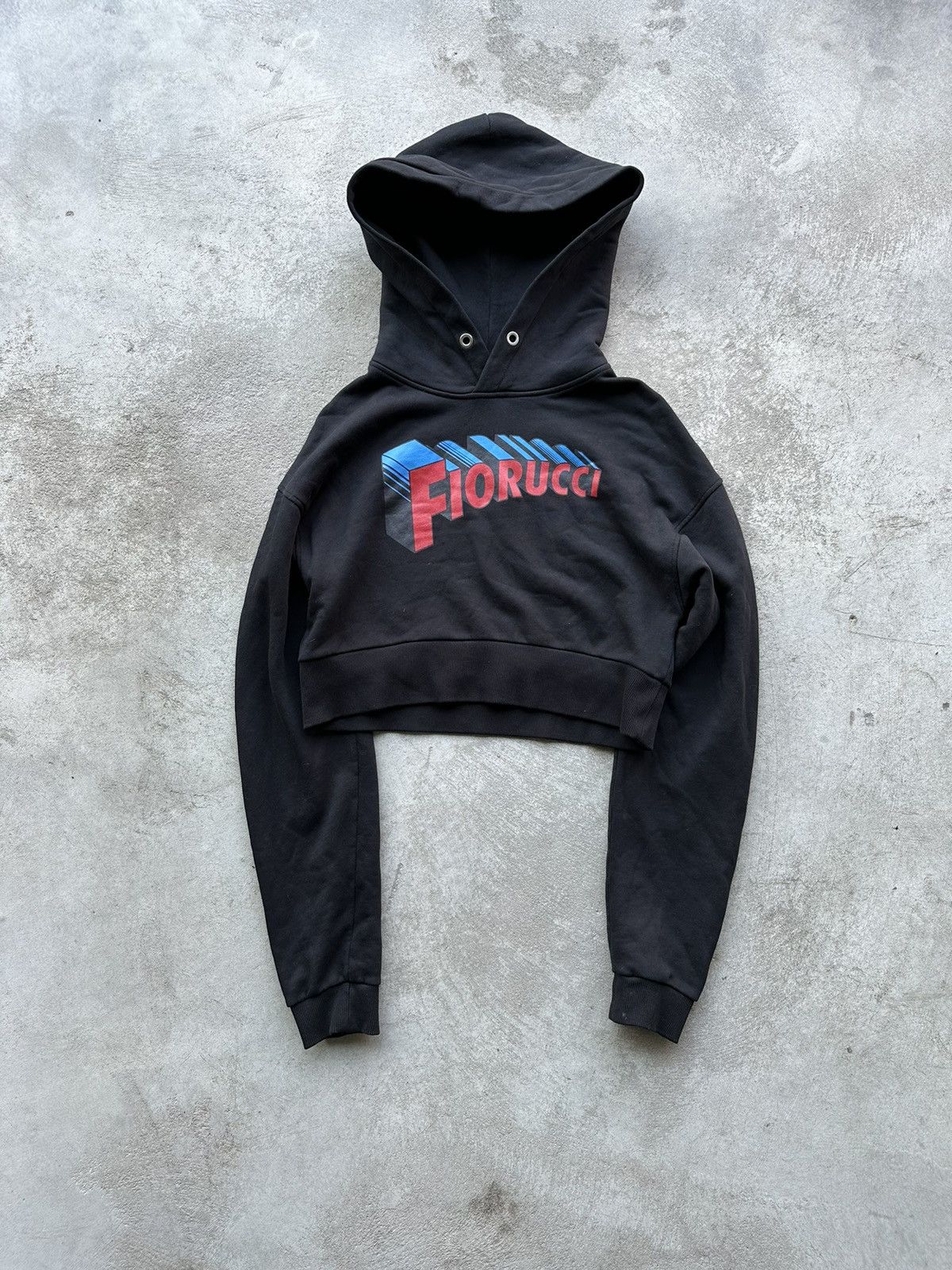 Fiorucci Cropped Hoodie Logo