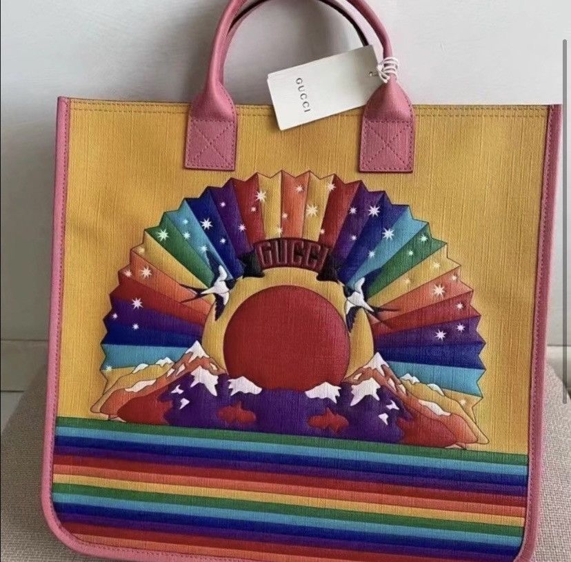 Gucci Rainbow Bird Supreme Love Tote