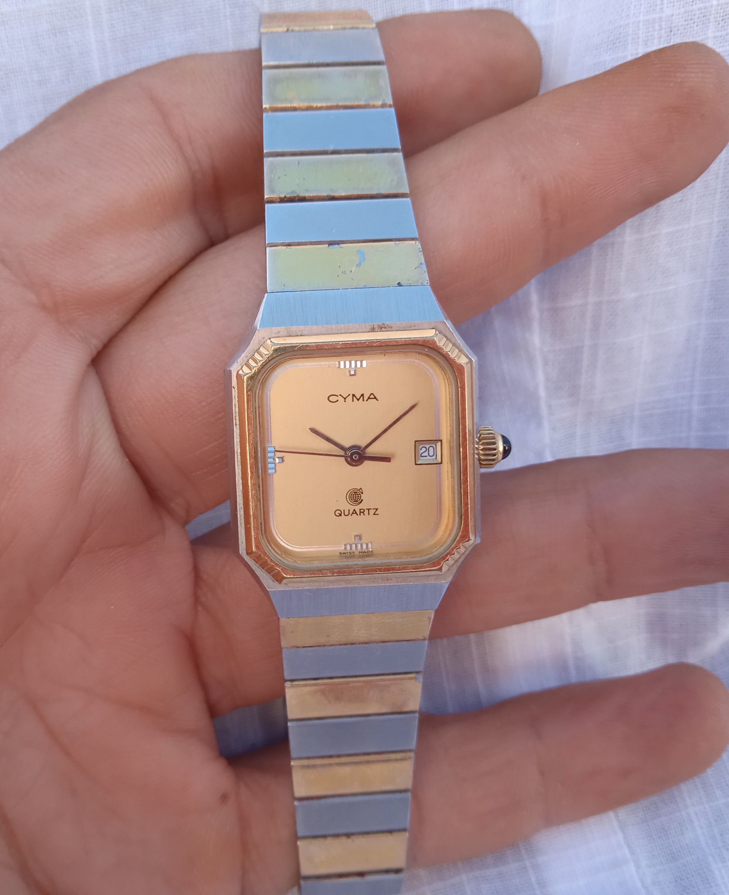 CYMA Stainless Steel and 18K Gold Plated Women's Sapphire Crystal Quartz  Watch | eBay