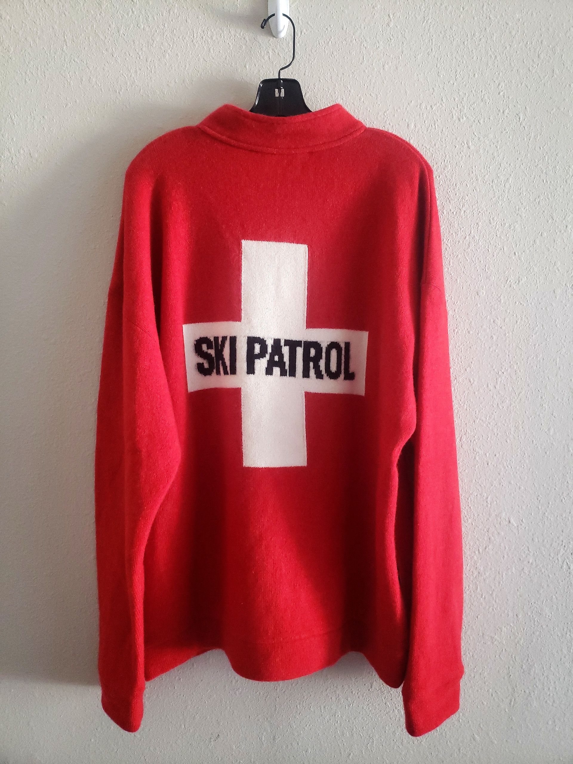 Image of The Elder Statesman Ski Patrol Sweater in Red, Men's (Size XL)