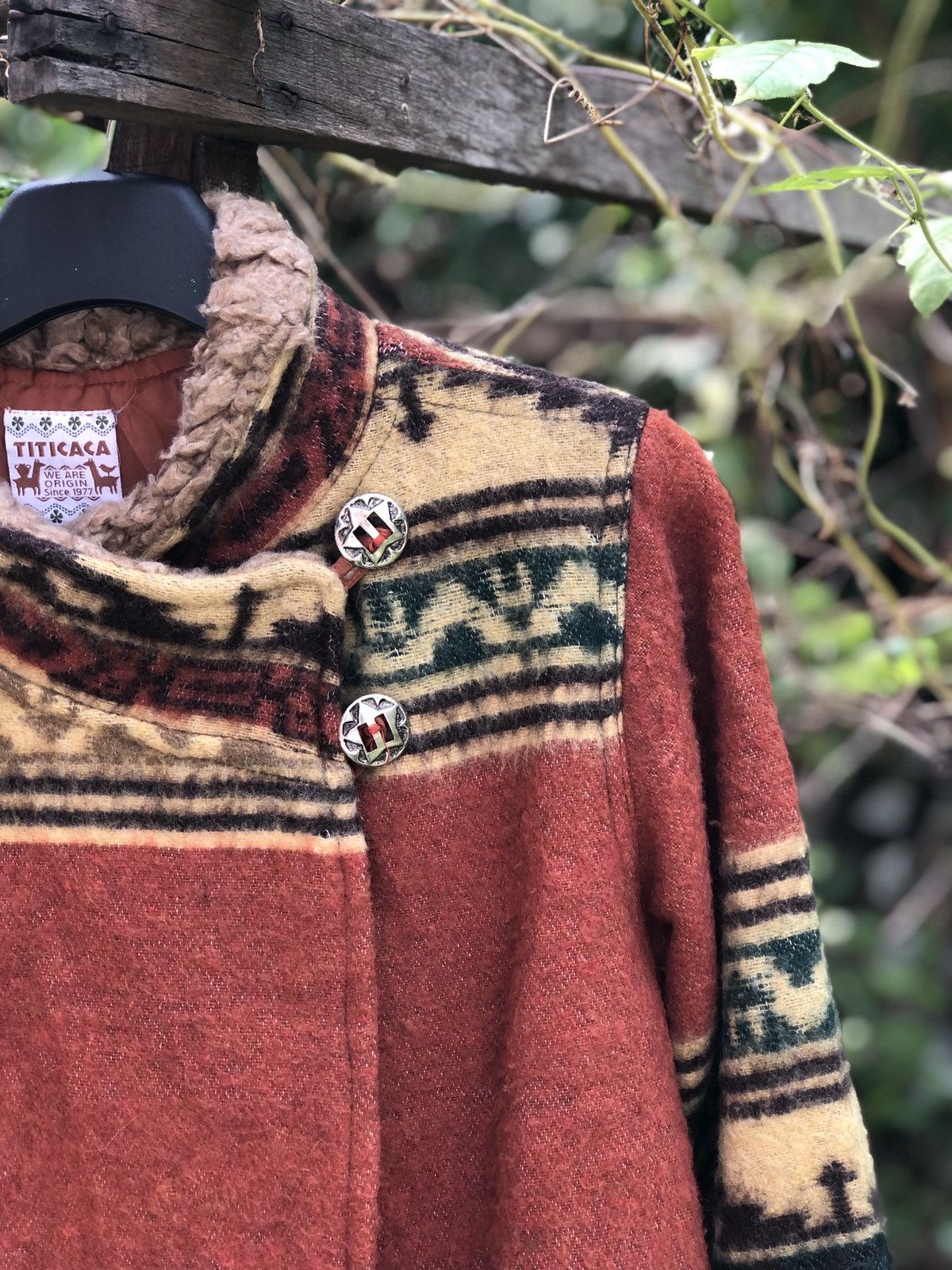 Native Vintage 90's Titicaca Wool Jacket Navajo Native Art Size XS / US 0-2 / IT 36-38 - 2 Thumbnail