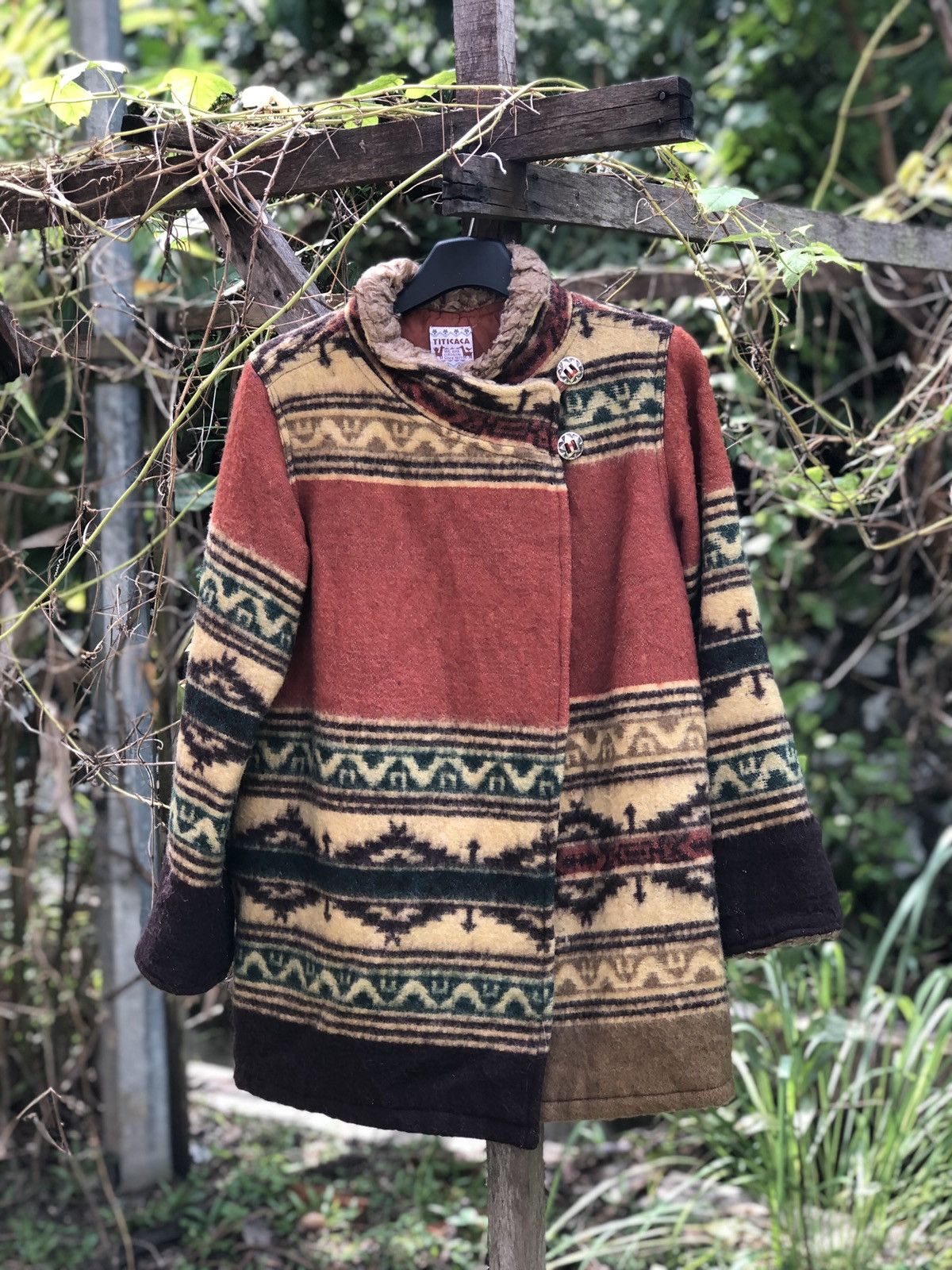 Native Vintage 90's Titicaca Wool Jacket Navajo Native Art Size XS / US 0-2 / IT 36-38 - 1 Thumbnail