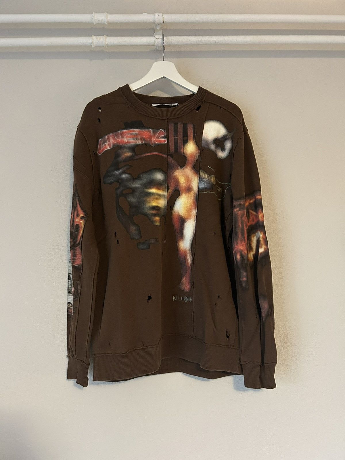 Givenchy Givenchy FW16 Heavy Metal Printed and Distressed Sweatshirt Size US M / EU 48-50 / 2 - 1 Thumbnail