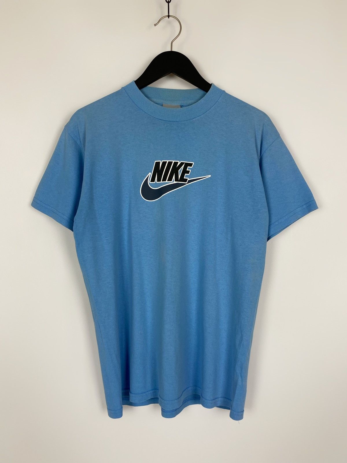 Nike × Vintage 90’s Vintage Faded Nike Central Logo T-Shirt Size US M / EU 48-50 / 2 - 1 Thumbnail