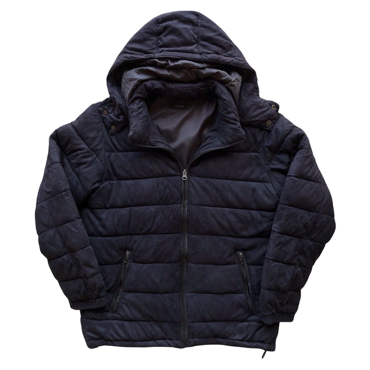 Japanese Brand Vintage Puffer Jacket Zipper Hoodie by Steelo Size US M / EU 48-50 / 2 - 1 Thumbnail