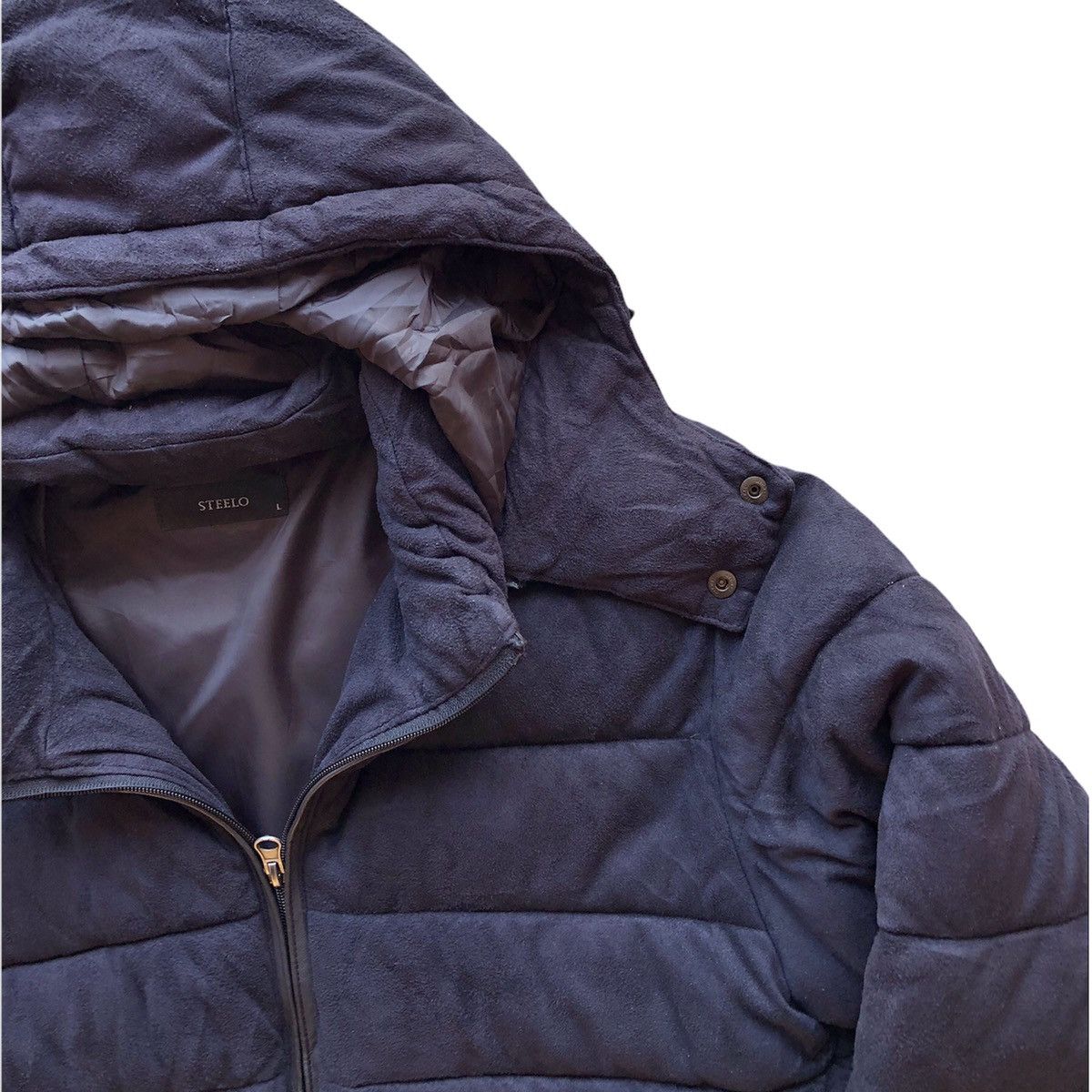 Japanese Brand Vintage Puffer Jacket Zipper Hoodie by Steelo Size US M / EU 48-50 / 2 - 4 Thumbnail