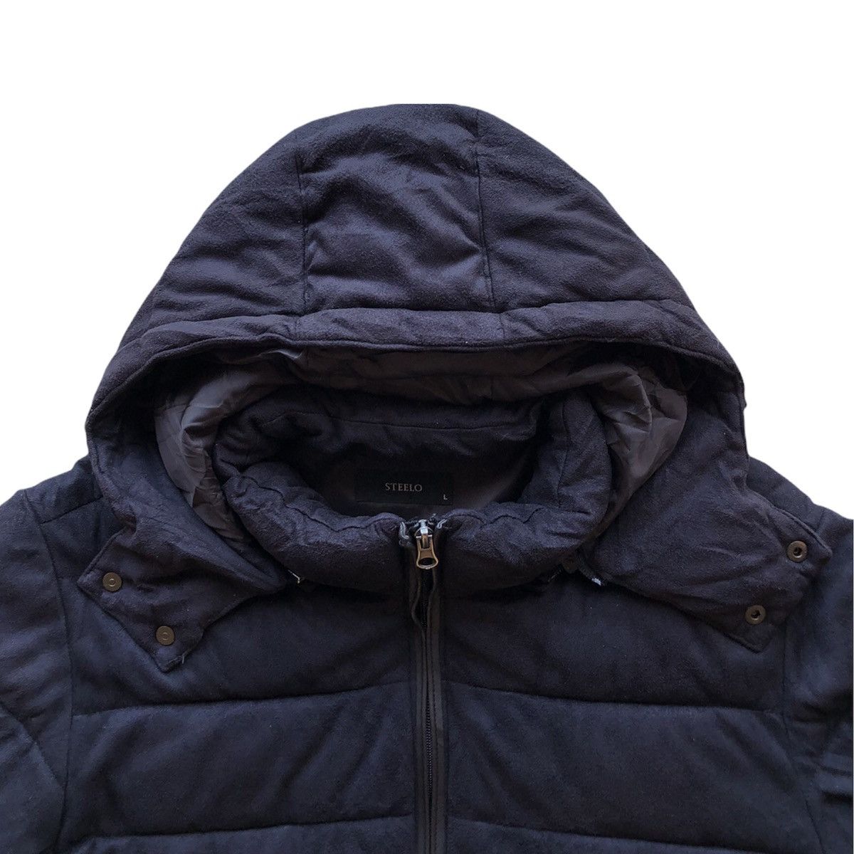 Japanese Brand Vintage Puffer Jacket Zipper Hoodie by Steelo Size US M / EU 48-50 / 2 - 3 Thumbnail