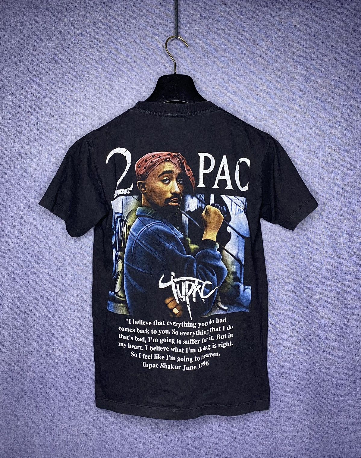 Rap Tees × Vintage Vintage 2pac tupac back print t shirt S Size US S / EU 44-46 / 1 - 2 Thumbnail