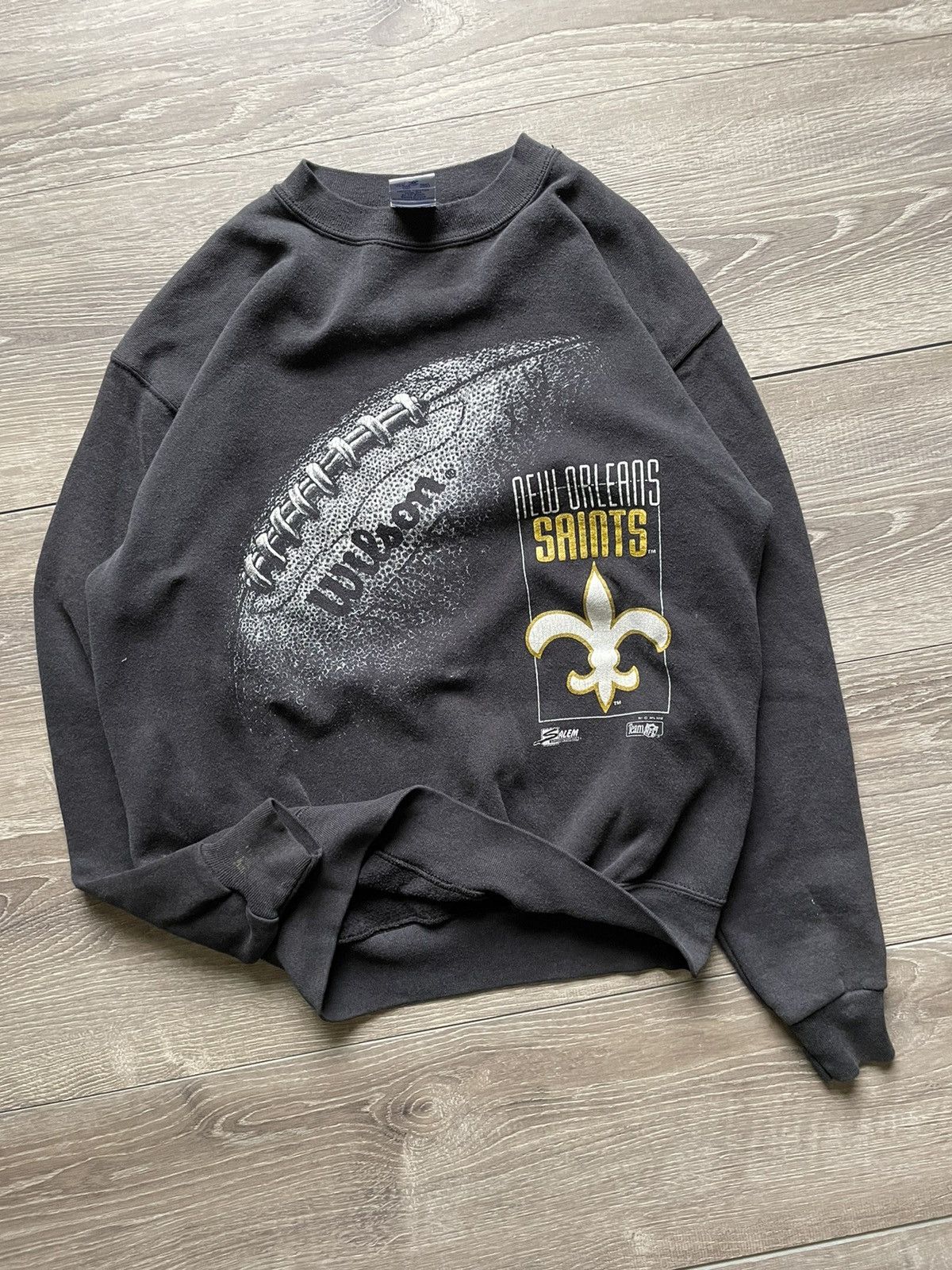 New Orleans Saints Retro 90's NFL Crewneck Sweatshirt Sport Grey / XL