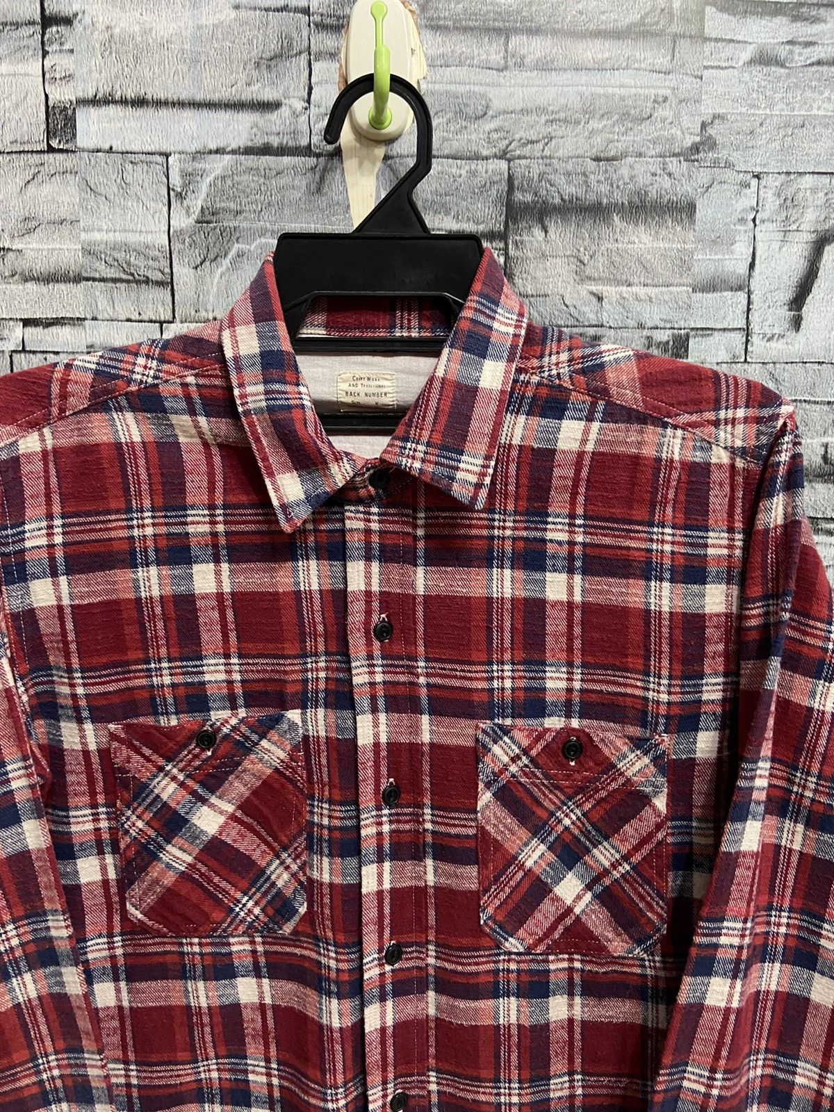 Japanese Brand Vintage Back Number Flannel double pocket plaid Size US M / EU 48-50 / 2 - 2 Thumbnail