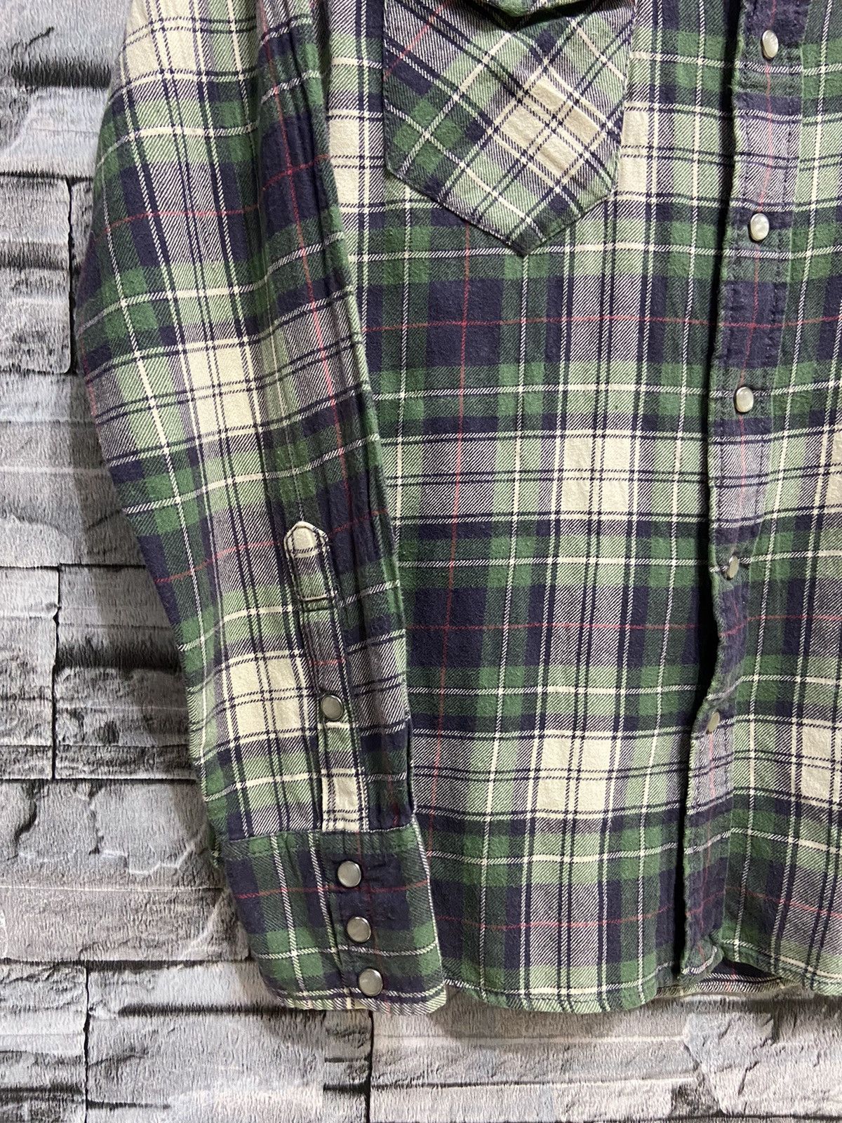Japanese Brand Vintage Back Number Flannel button double pocket plaid Size US S / EU 44-46 / 1 - 4 Thumbnail