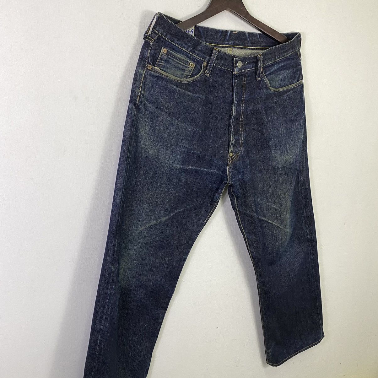 14th Addiction × Blue Blue Japan × Japanese Brand Redline🔥 Vintage Japanese 8G Selvedge Baggy Denim Jeans Size US 34 / EU 50 - 4 Thumbnail