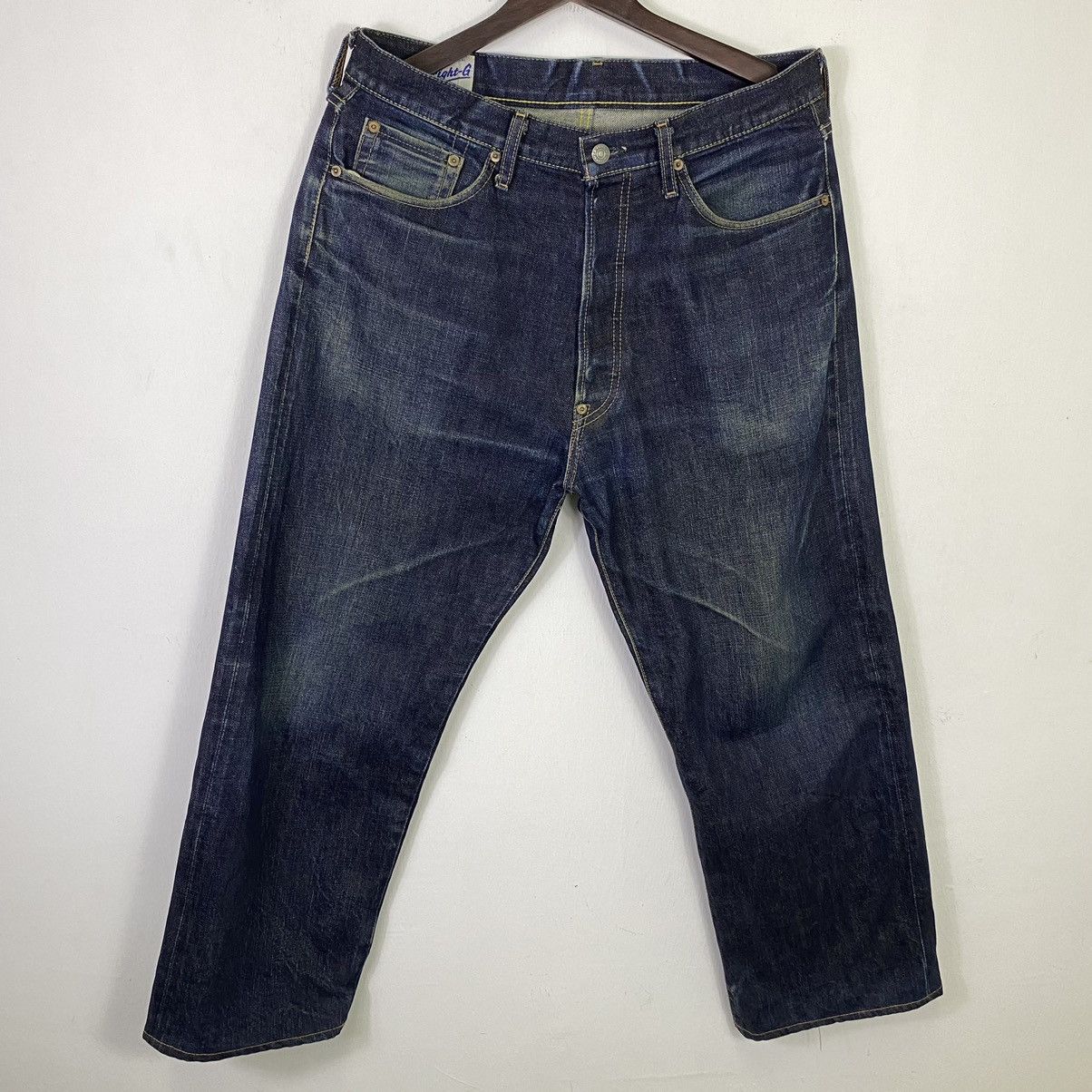 14th Addiction × Blue Blue Japan × Japanese Brand Redline🔥 Vintage Japanese 8G Selvedge Baggy Denim Jeans Size US 34 / EU 50 - 2 Thumbnail