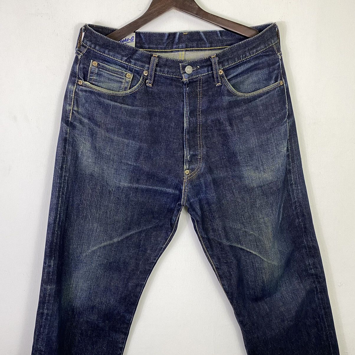 14th Addiction × Blue Blue Japan × Japanese Brand Redline🔥 Vintage Japanese 8G Selvedge Baggy Denim Jeans Size US 34 / EU 50 - 3 Thumbnail