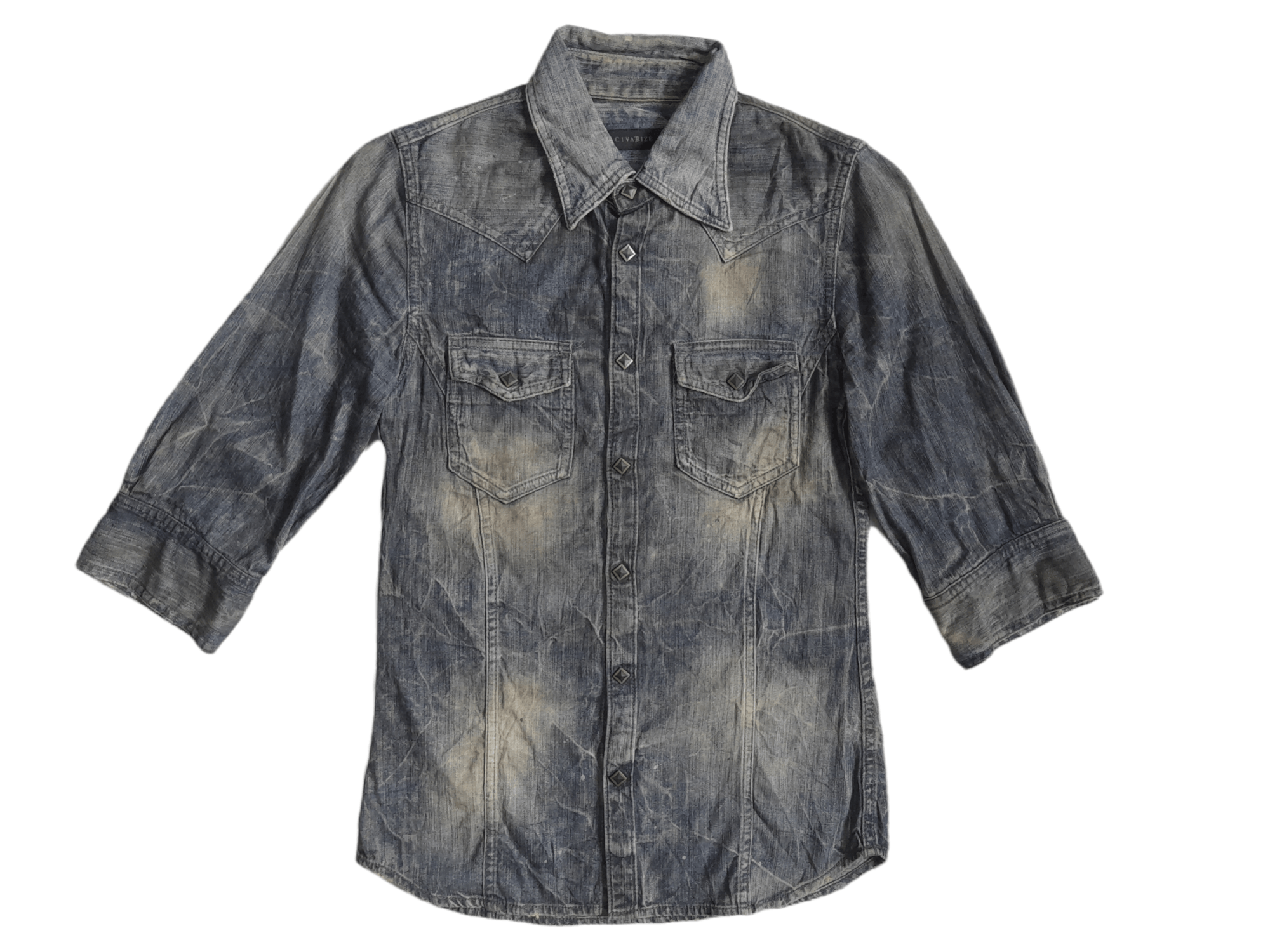 CIVARIZE Civarize Distressed Denim Shirt (E82) Size US S / EU 44-46 / 1 - 1 Thumbnail