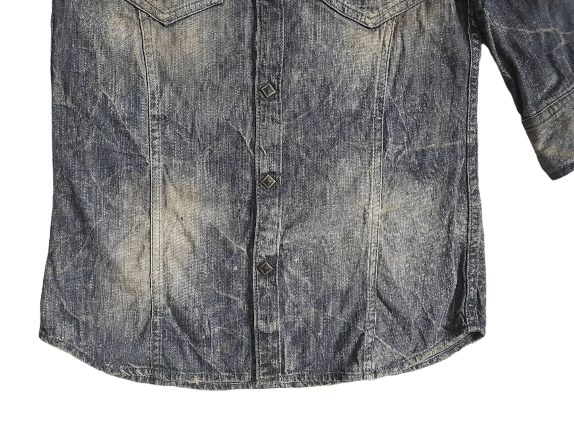 CIVARIZE Civarize Distressed Denim Shirt (E82) Size US S / EU 44-46 / 1 - 3 Thumbnail
