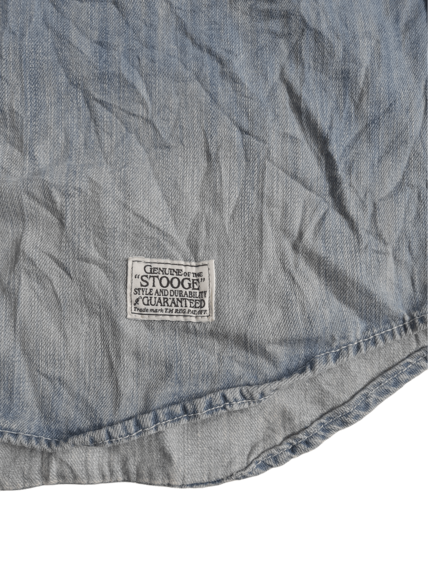 Japanese Brand Stooge Co. Distressed Denim Shirt (E87) Size US L / EU 52-54 / 3 - 2 Thumbnail