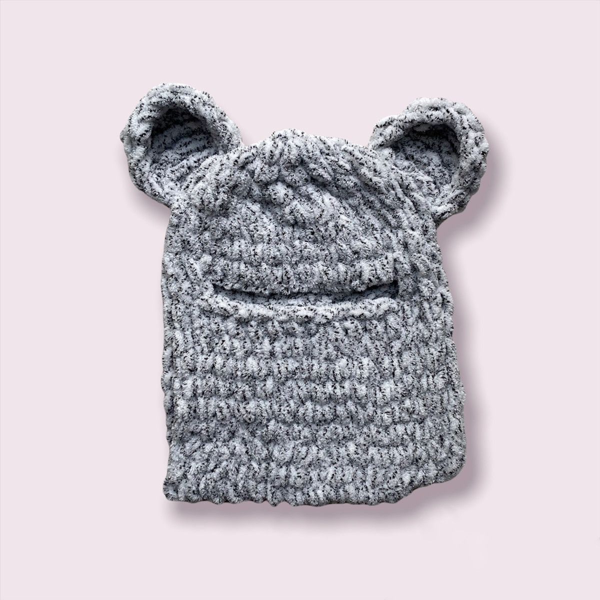 Handmade × Japanese Brand Handmade Knitted Balaclava Ski Mask Teddy Bear Style Size ONE SIZE - 2 Thumbnail