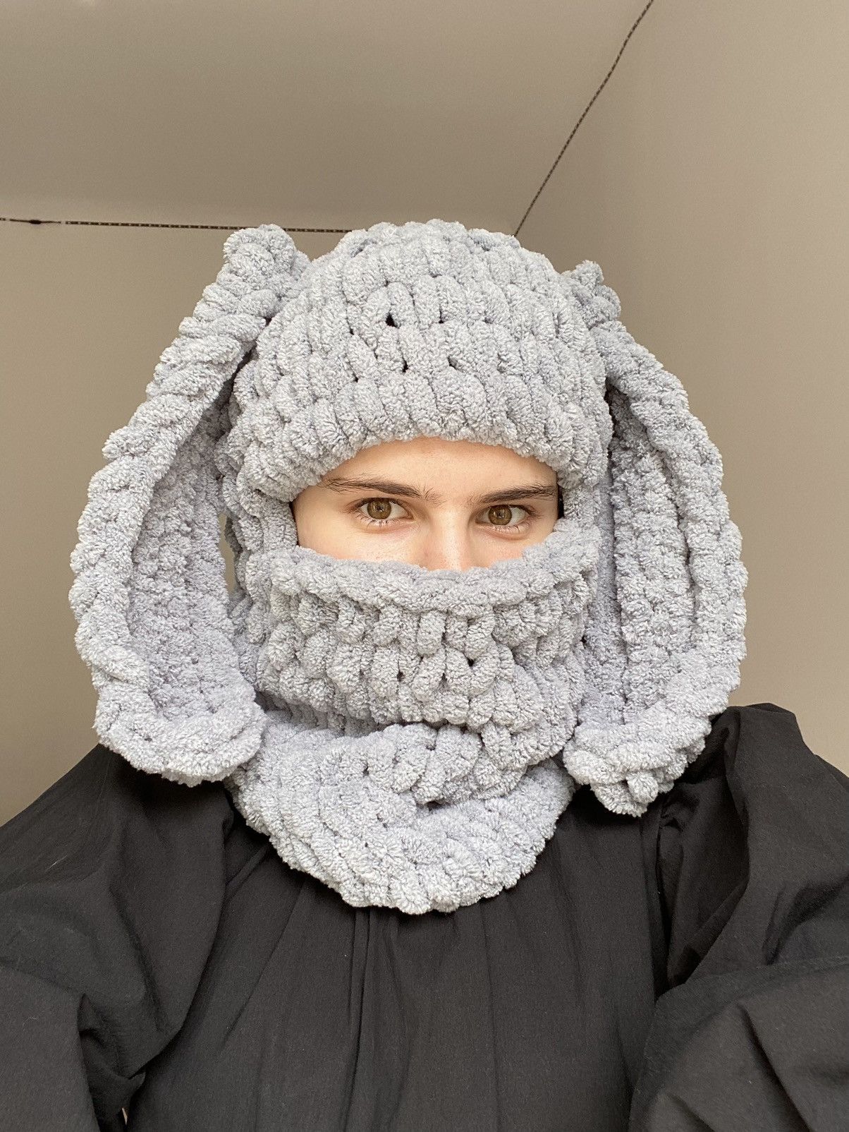 Handmade Handmade Knitted Balaclava Ski Mask Bunny Rabbit Style Size ONE SIZE - 2 Thumbnail