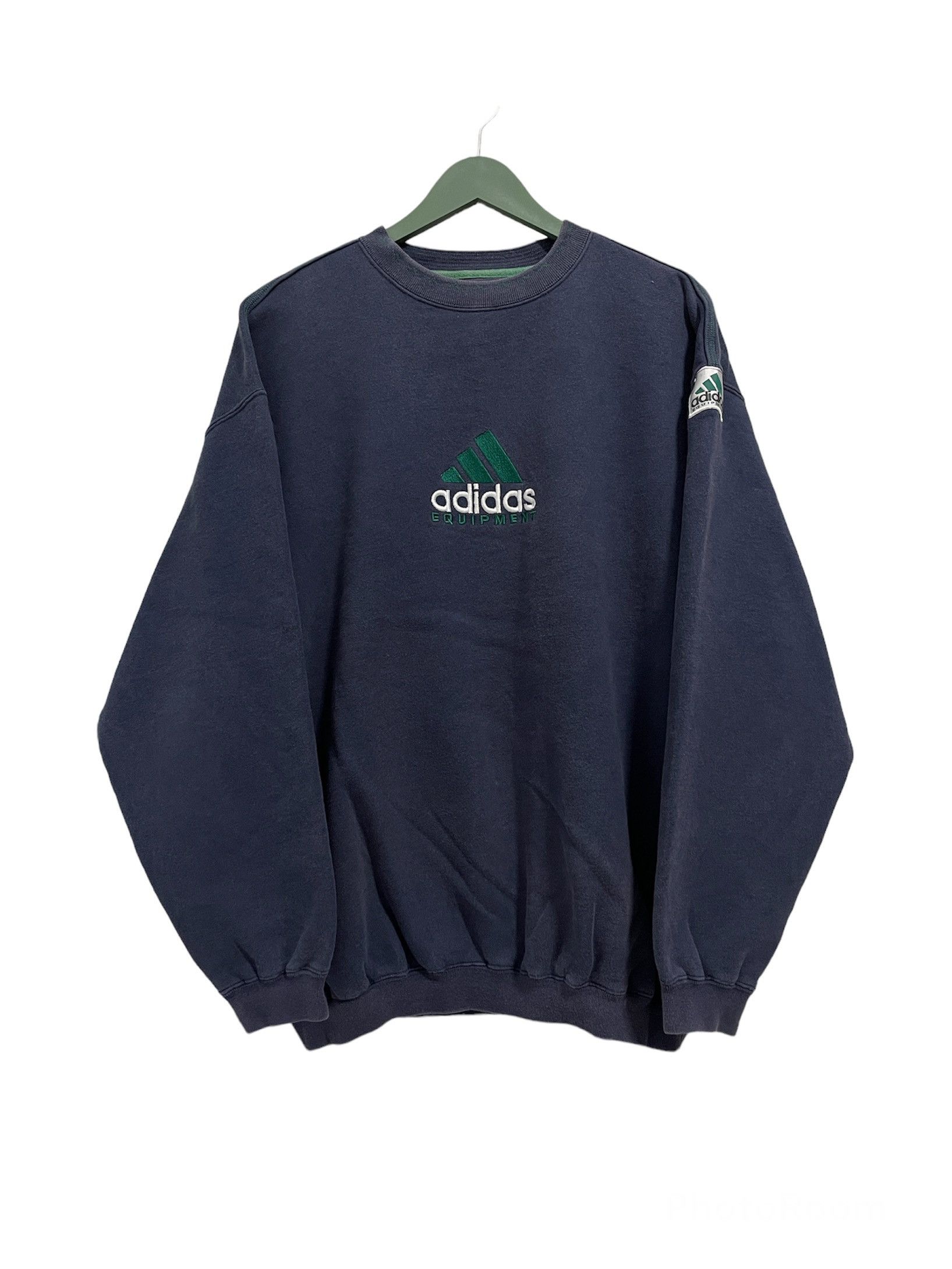 Adidas Vintage 90s Adidas Equipment Center Embroidery Sweatshirt Size US L / EU 52-54 / 3 - 1 Thumbnail