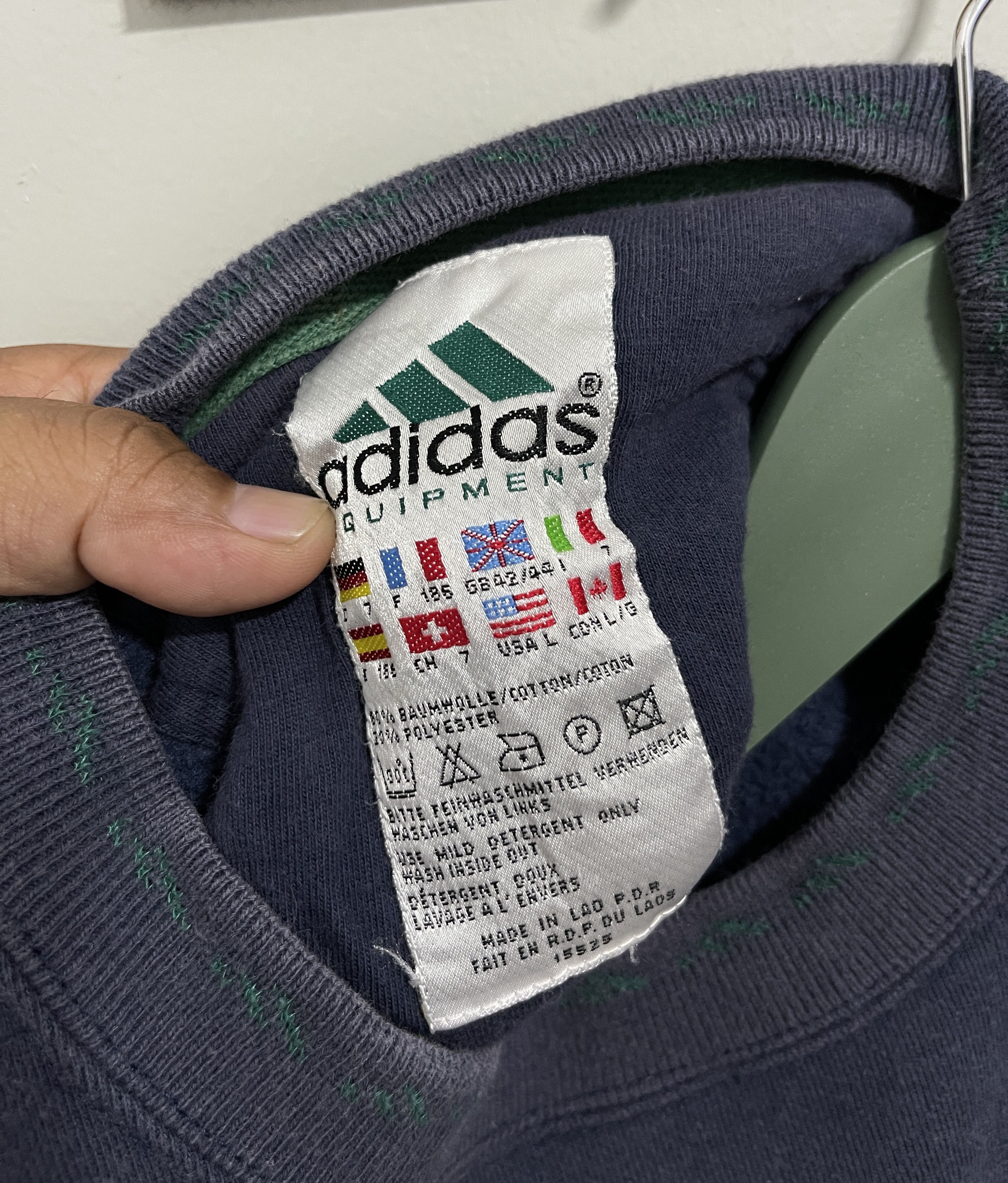 Adidas Vintage 90s Adidas Equipment Center Embroidery Sweatshirt Size US L / EU 52-54 / 3 - 7 Thumbnail