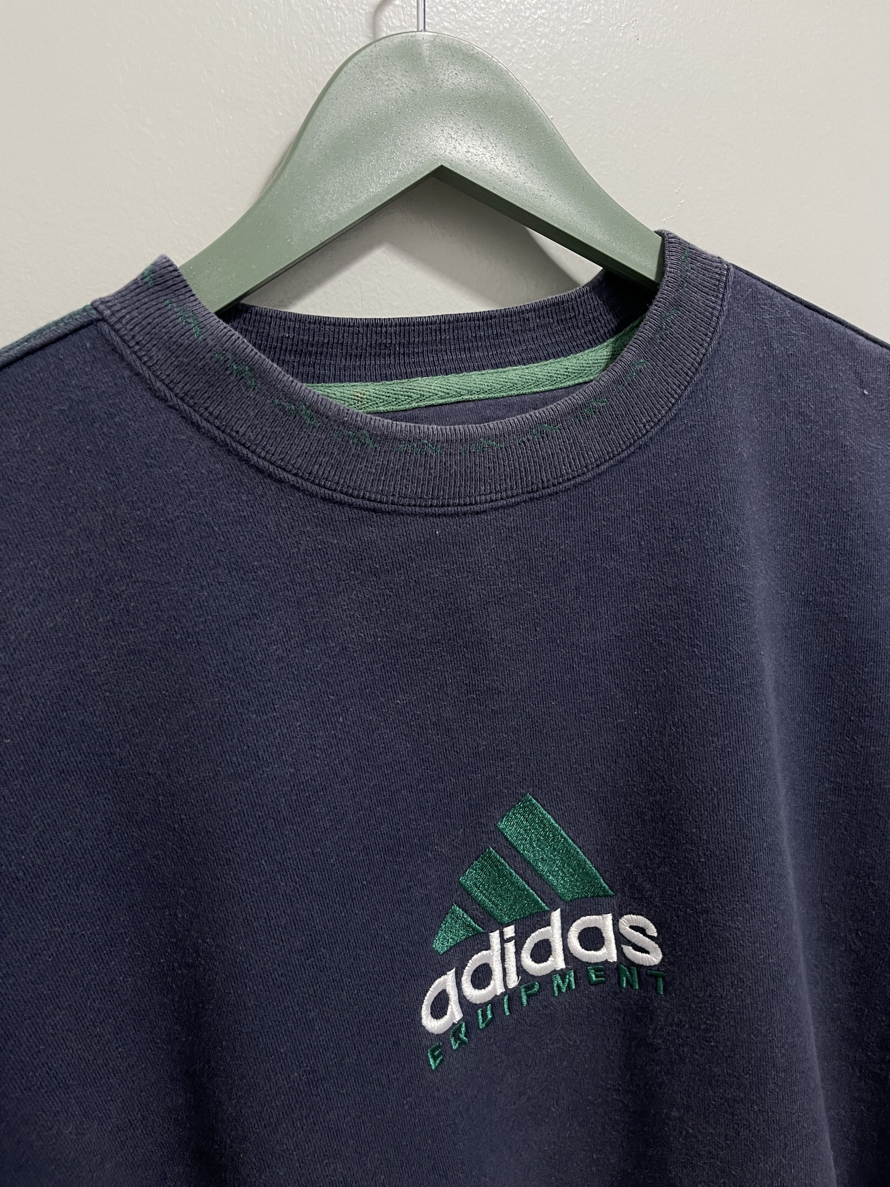 Adidas Vintage 90s Adidas Equipment Center Embroidery Sweatshirt Size US L / EU 52-54 / 3 - 3 Thumbnail