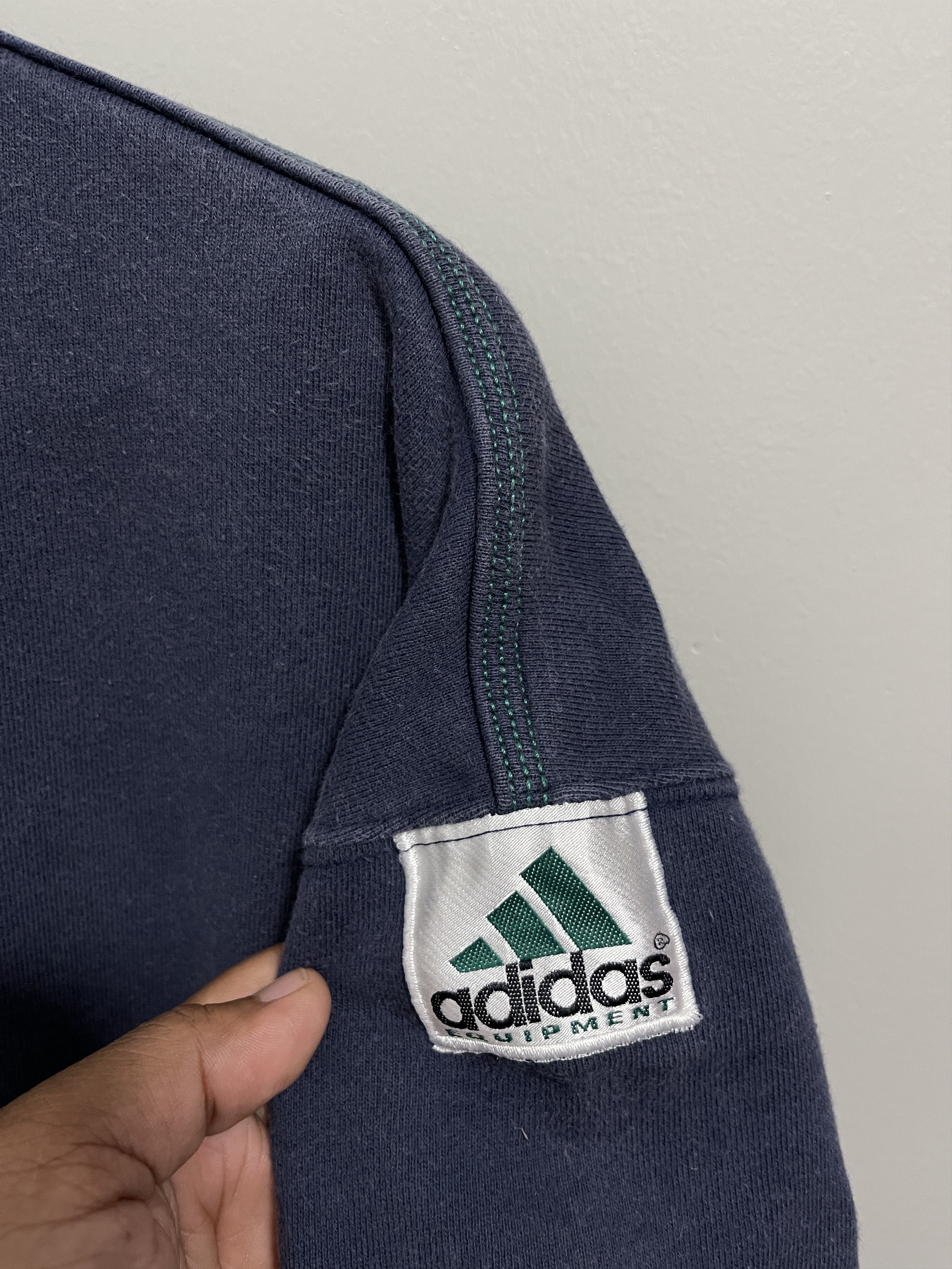 Adidas Vintage 90s Adidas Equipment Center Embroidery Sweatshirt Size US L / EU 52-54 / 3 - 4 Thumbnail