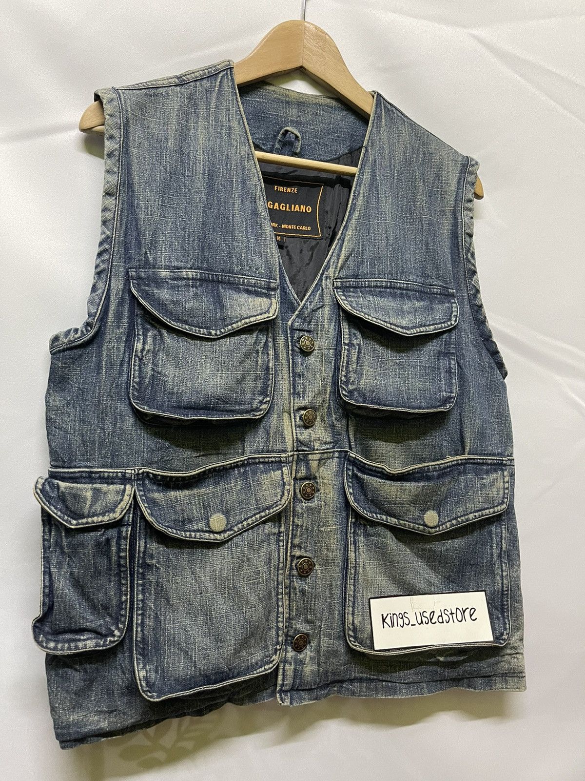 Vintage VINTAGE G.GAGLIANO MONTE CARLO DENIM VEST Size US M / EU 48-50 / 2 - 3 Thumbnail
