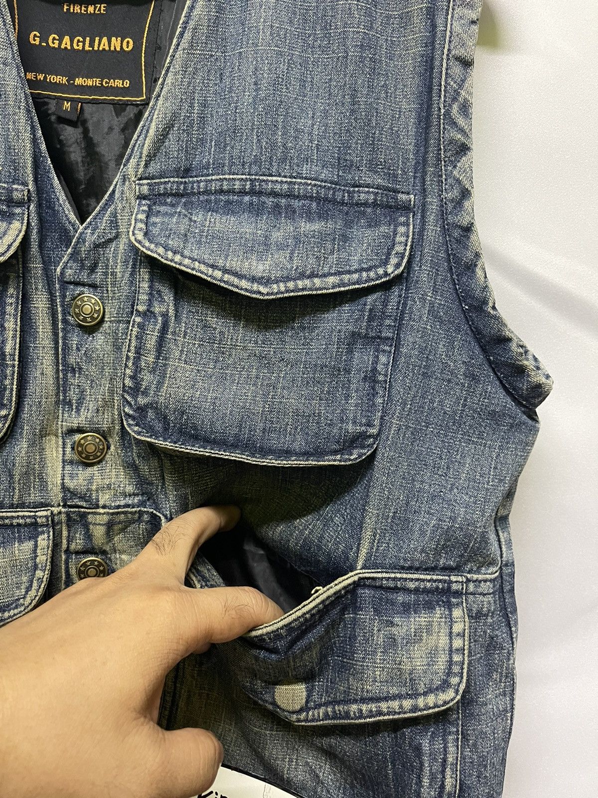 Vintage VINTAGE G.GAGLIANO MONTE CARLO DENIM VEST Size US M / EU 48-50 / 2 - 6 Thumbnail