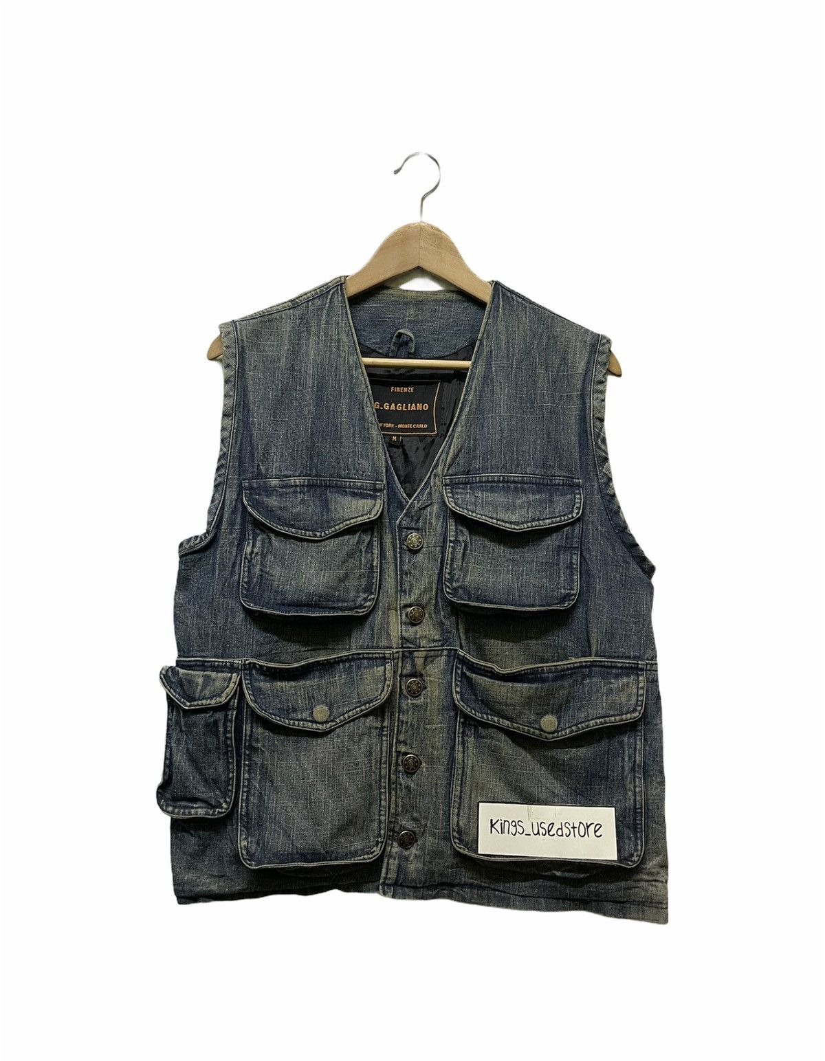 Vintage VINTAGE G.GAGLIANO MONTE CARLO DENIM VEST Size US M / EU 48-50 / 2 - 1 Thumbnail