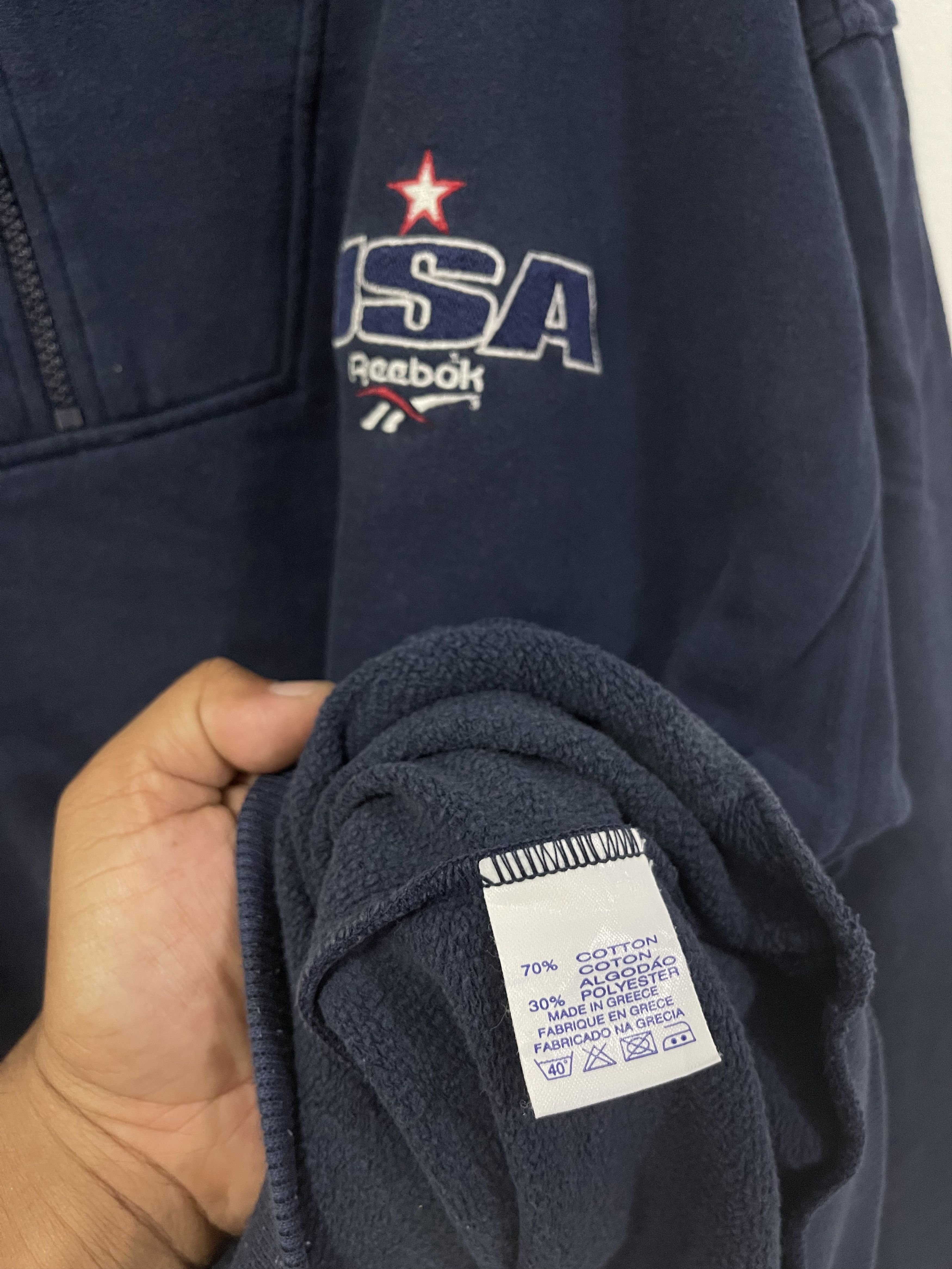 Reebok × Vintage Vintage Reebok Usa Flag Half Zip Sweatshirt Size US M / EU 48-50 / 2 - 11 Thumbnail