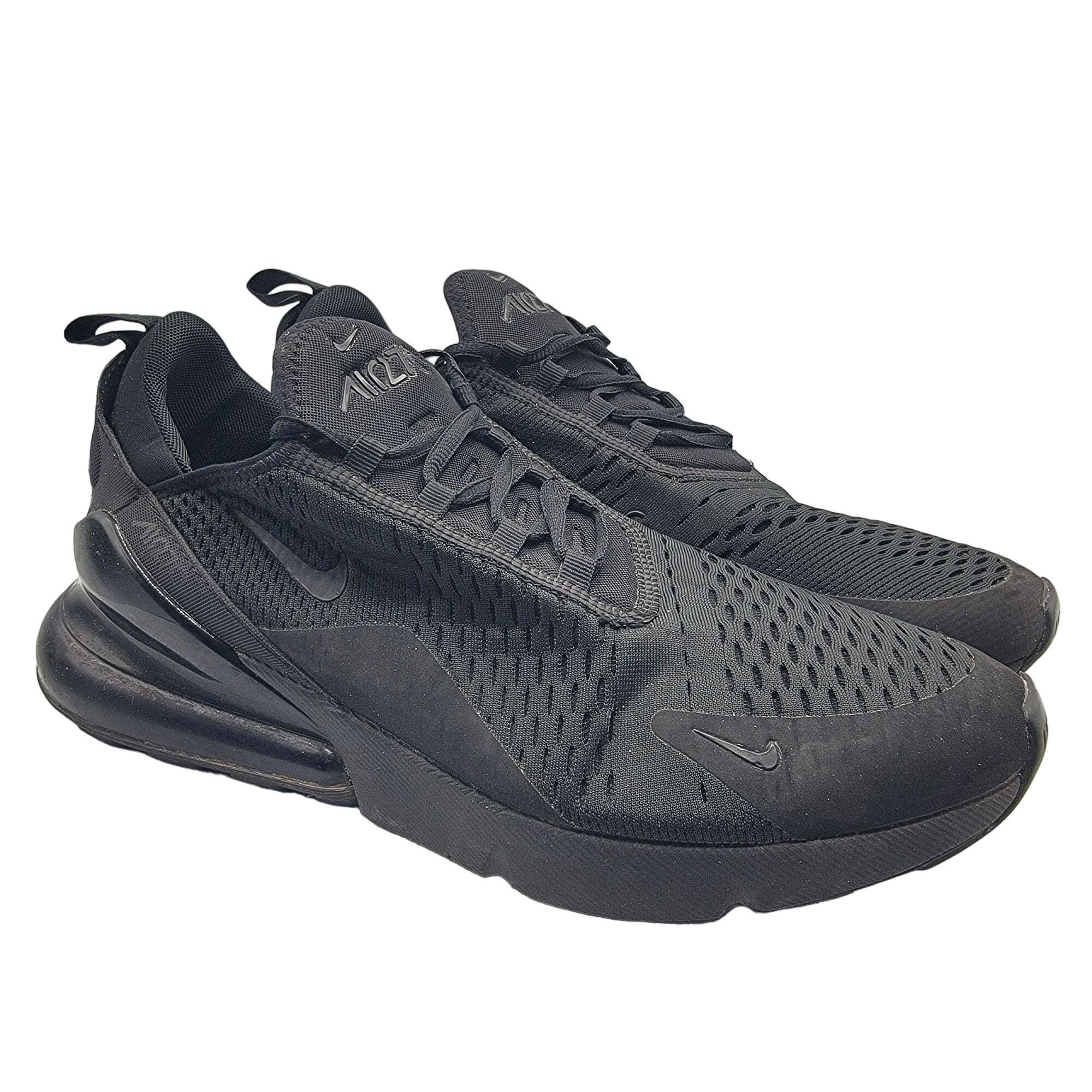 Nike Air Max 270 Mens Triple Black Athletic Shoes Comfo