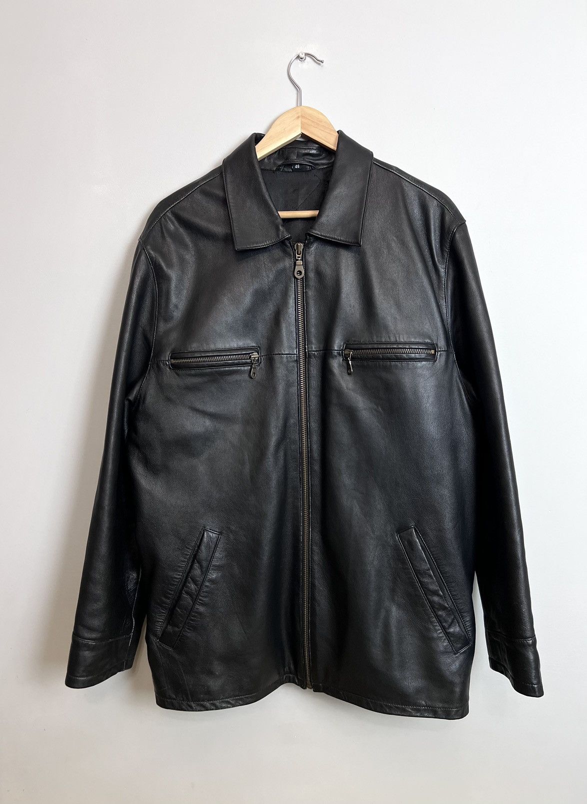 Leather Vintage Genuine Real Leather Jacket High Quality Rock Punk Size US M / EU 48-50 / 2 - 1 Thumbnail