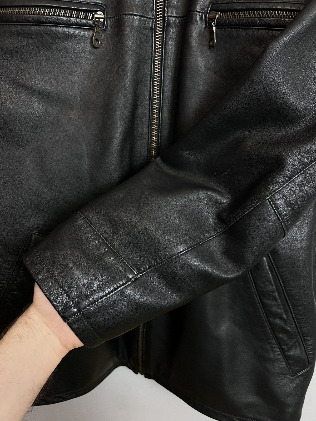 Leather Vintage Genuine Real Leather Jacket High Quality Rock Punk Size US M / EU 48-50 / 2 - 7 Thumbnail